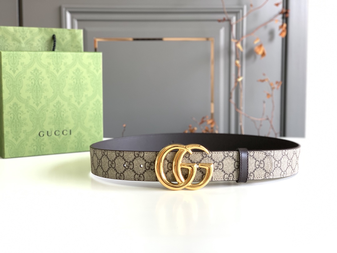 Gucci Leather Belt Cow Leather Black M