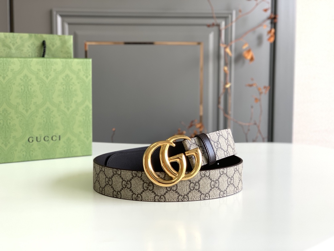 Gucci Leather Belt Cow Leather Black M