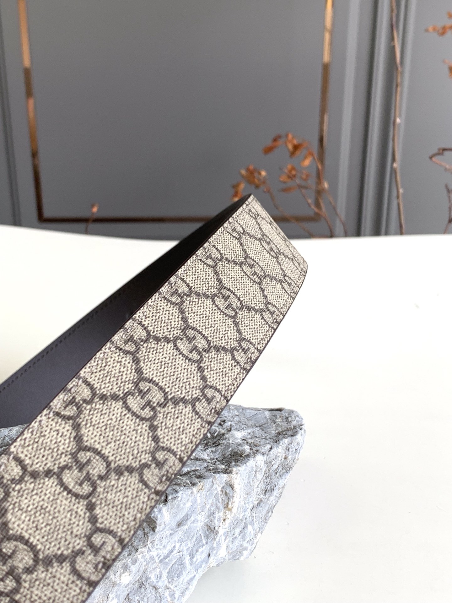 Gucci Leather Belt Cow Leather Black M