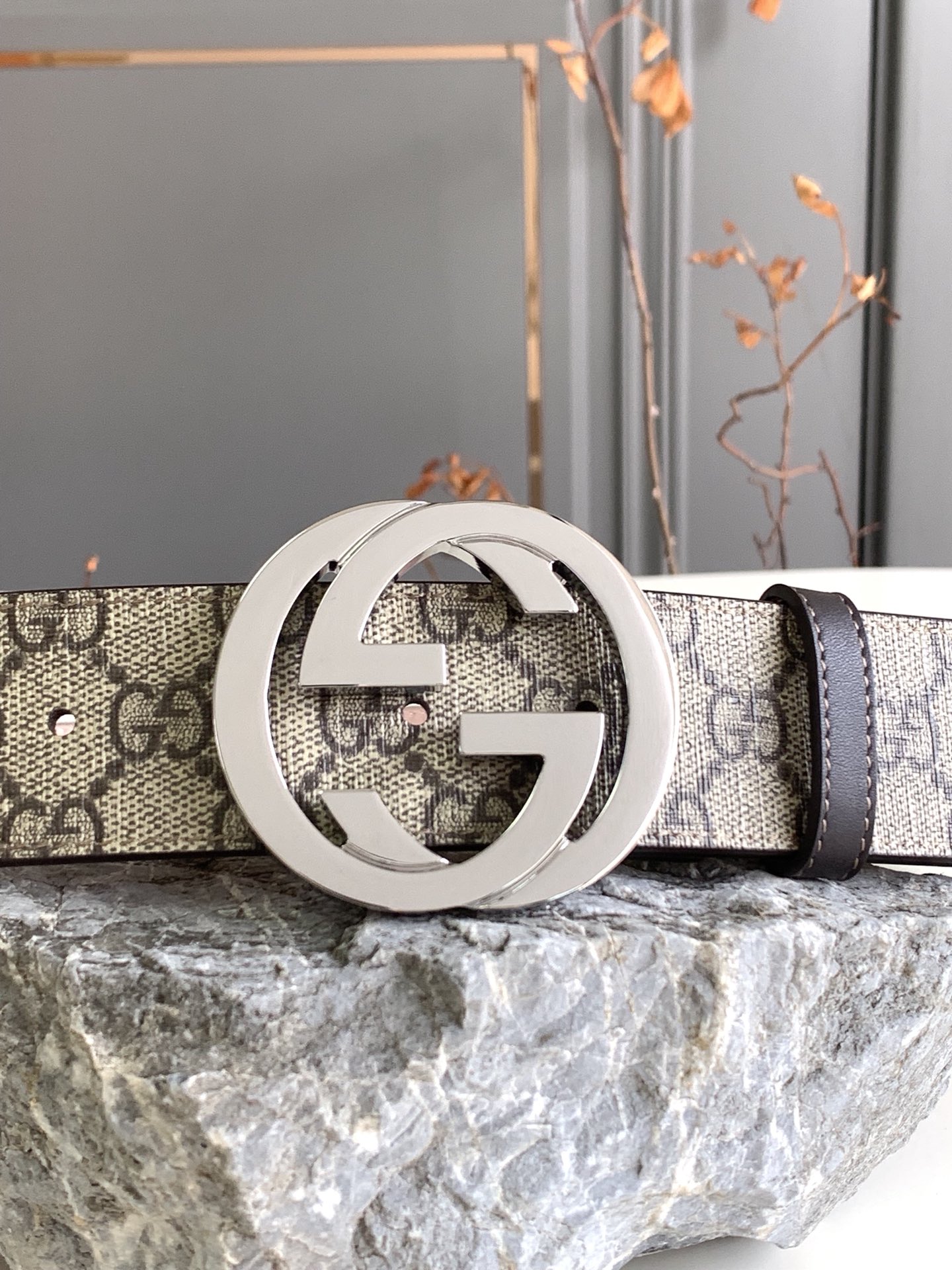 Gucci Leather Belt Cow Leather Black M