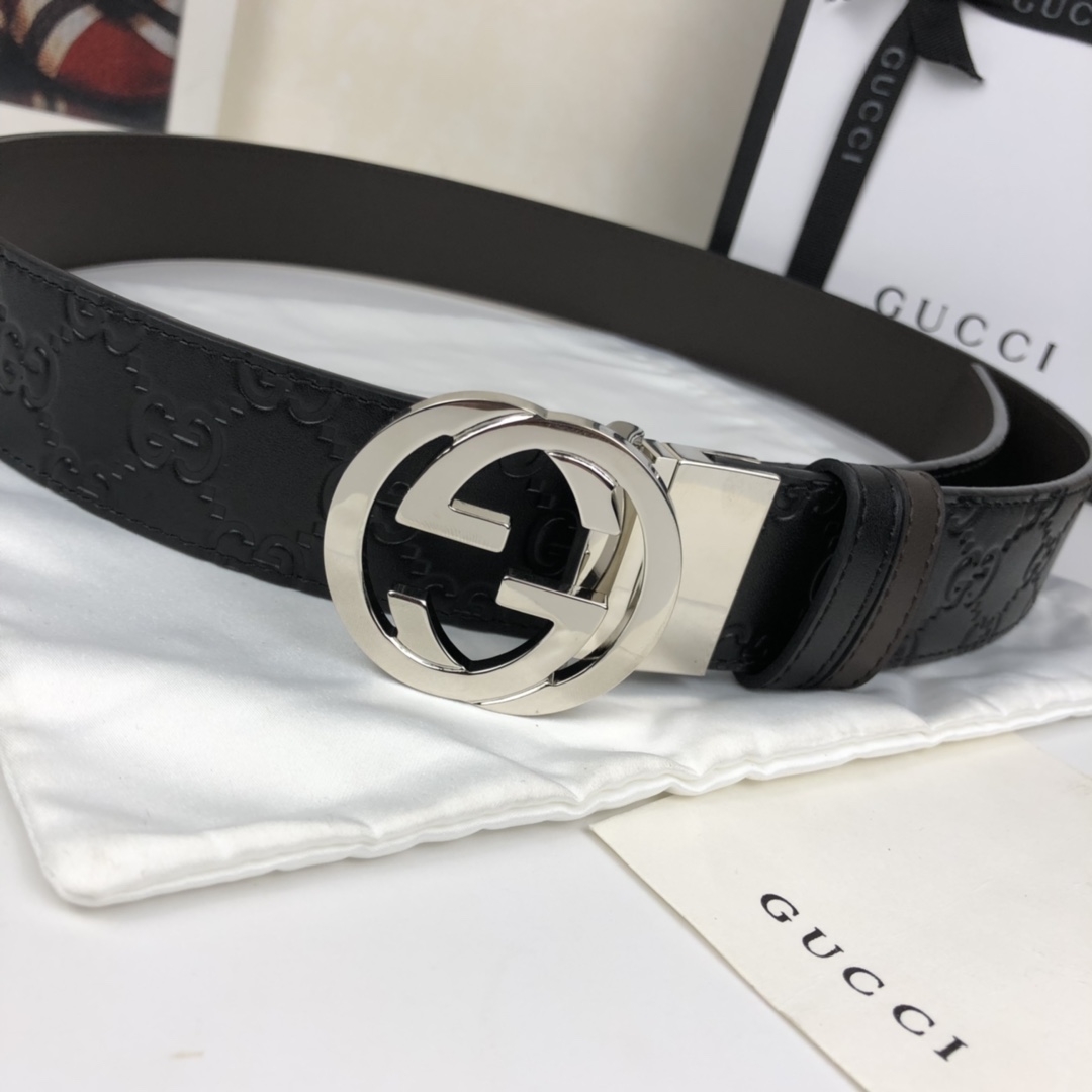 Gucci Basic Belt Cow Leather 37mm-l