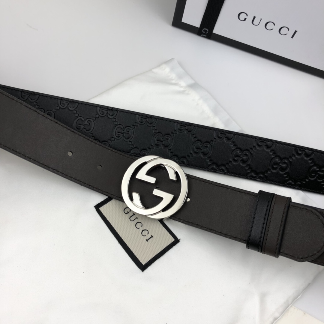 Gucci Basic Belt Cow Leather 37mm-l