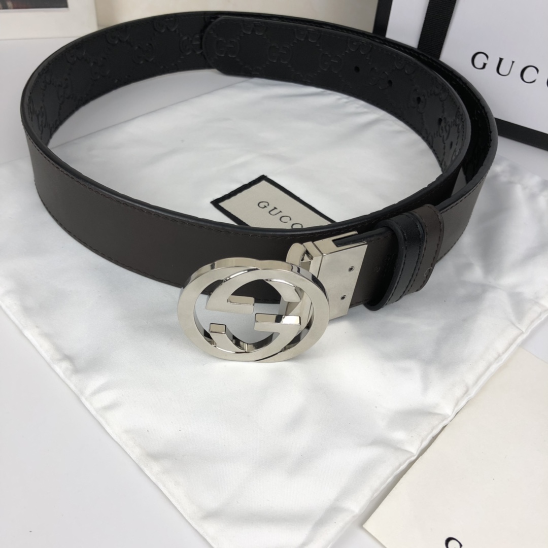 Gucci Basic Belt Cow Leather 37mm-l