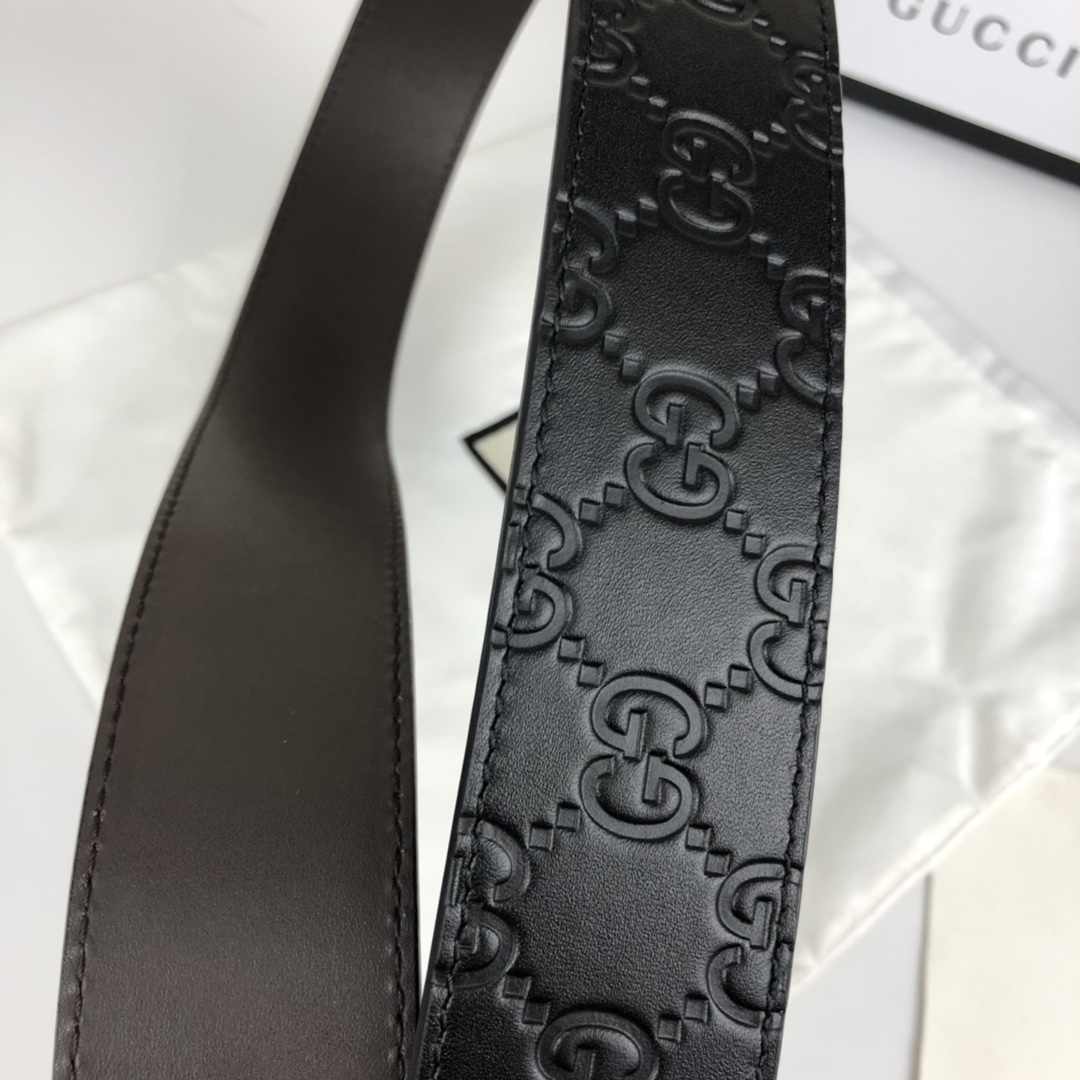 Gucci Basic Belt Cow Leather 37mm-l