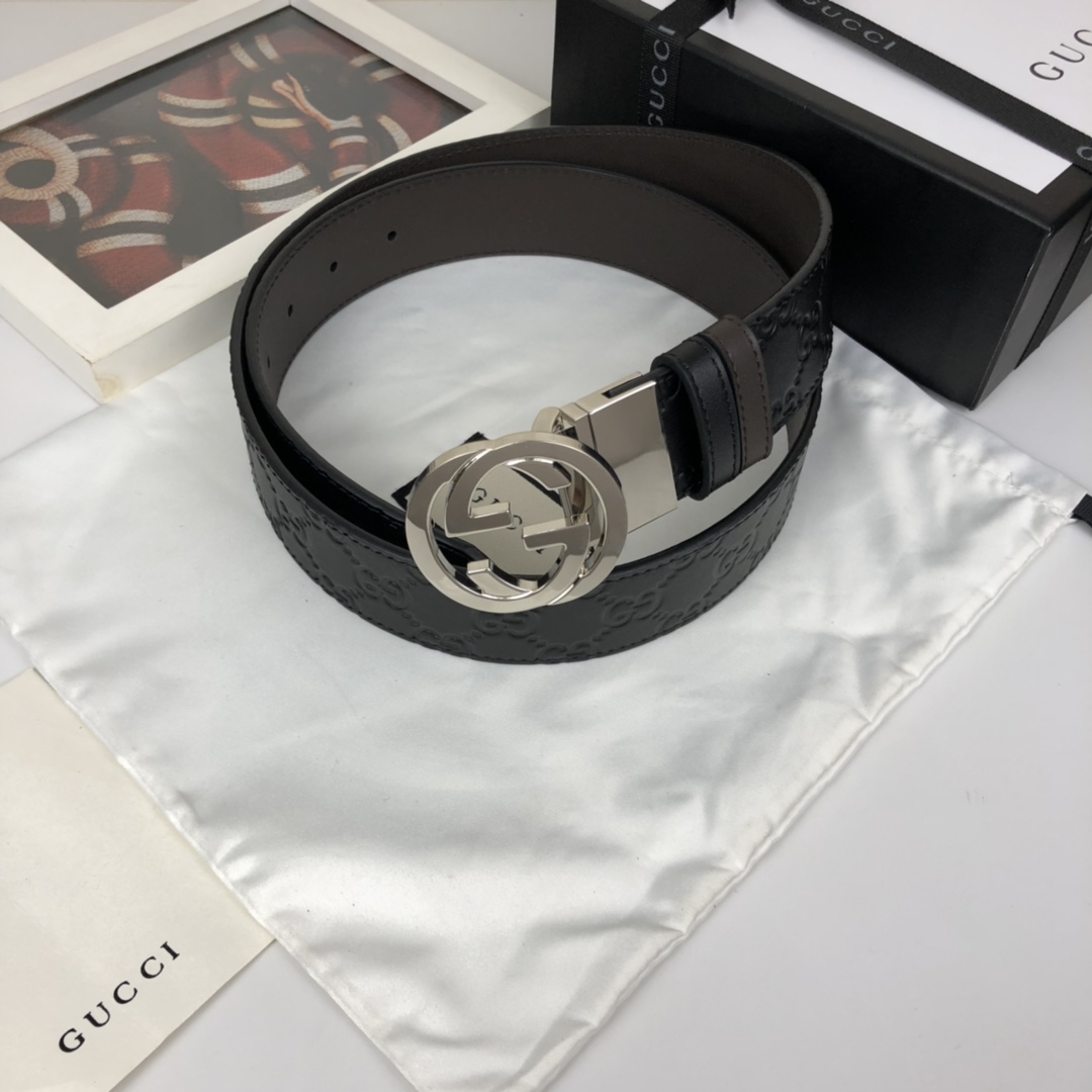 Gucci Basic Belt Cow Leather 37mm-l