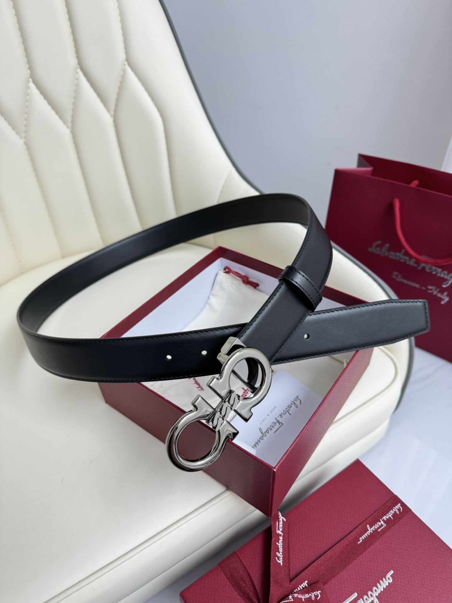 Salvatore Ferragamo Basic Belt Top Grain Leather