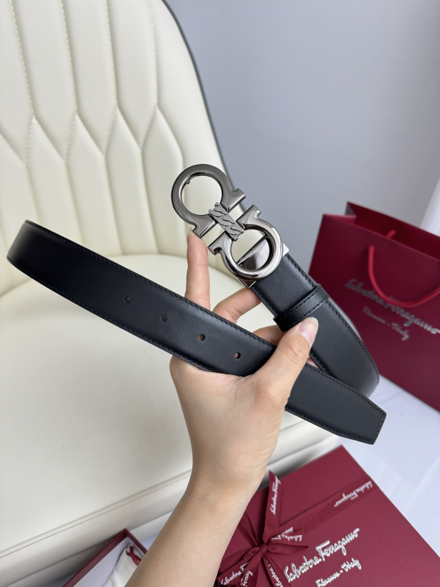 Salvatore Ferragamo Basic Belt Top Grain Leather