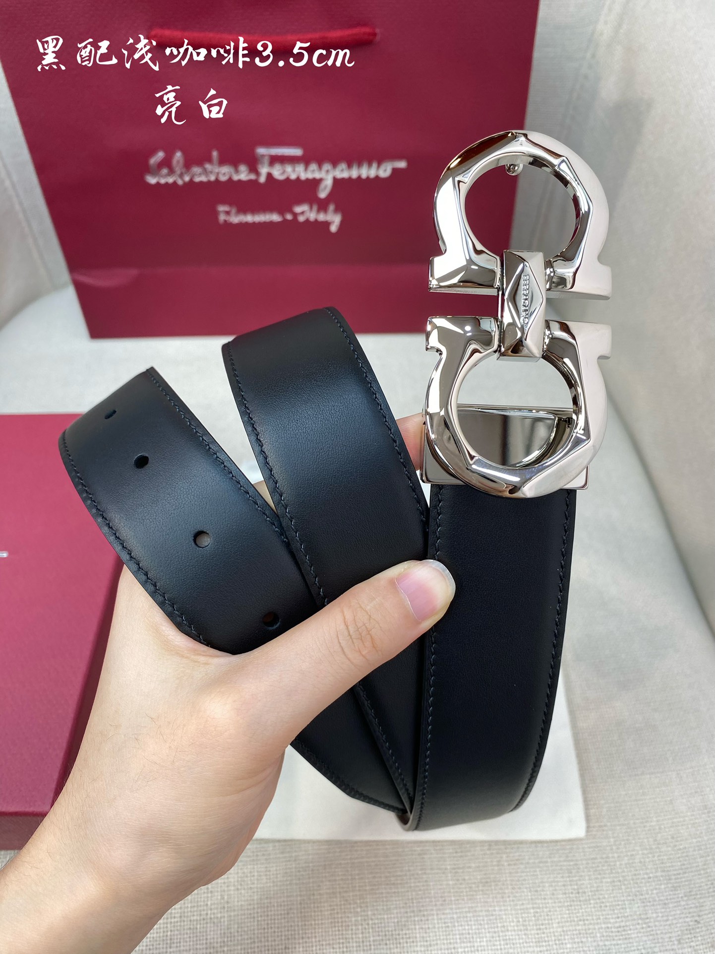 Salvatore Ferragamo Male Leather Belt Cow Leather M