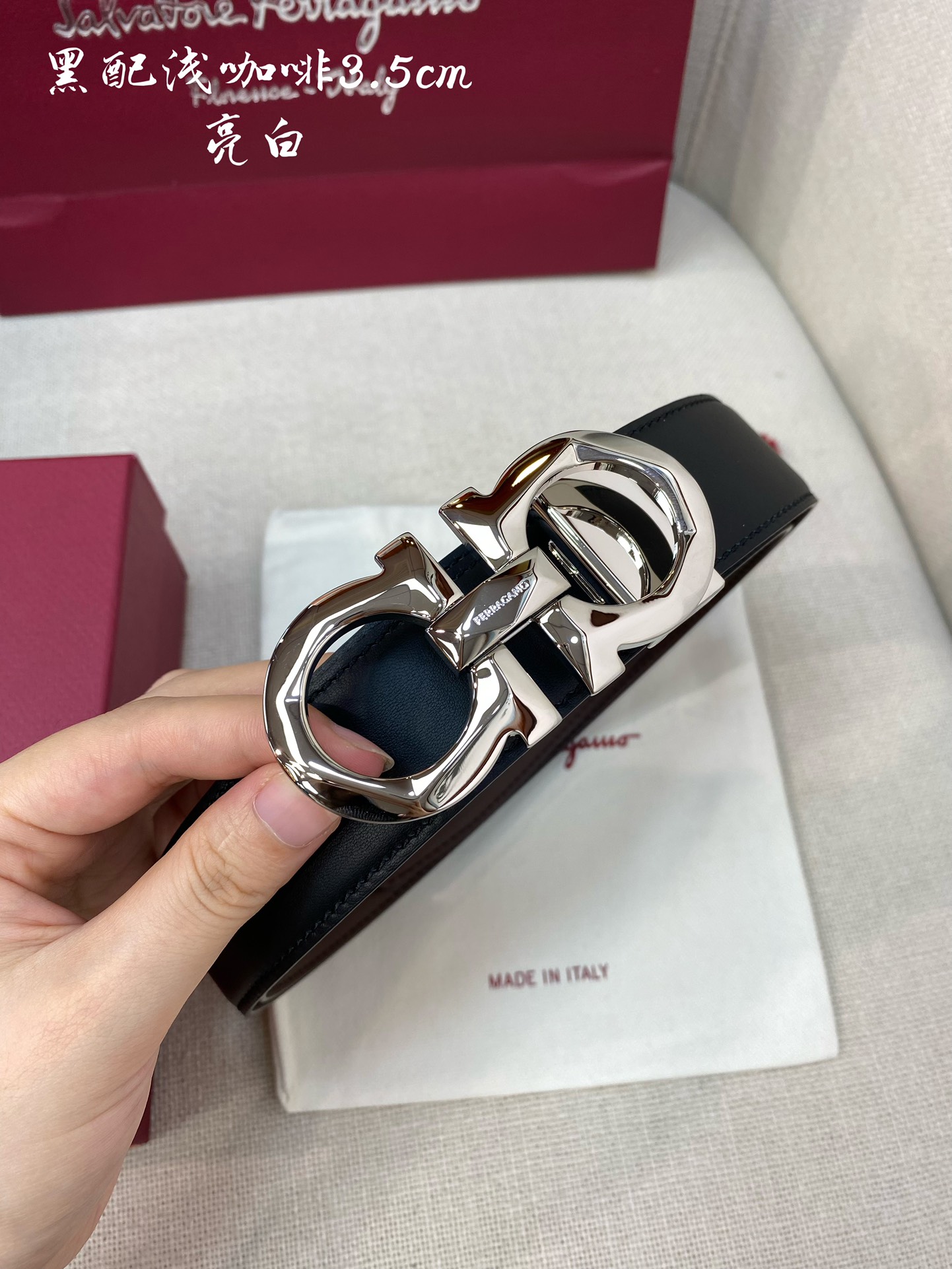 Salvatore Ferragamo Male Leather Belt Cow Leather M