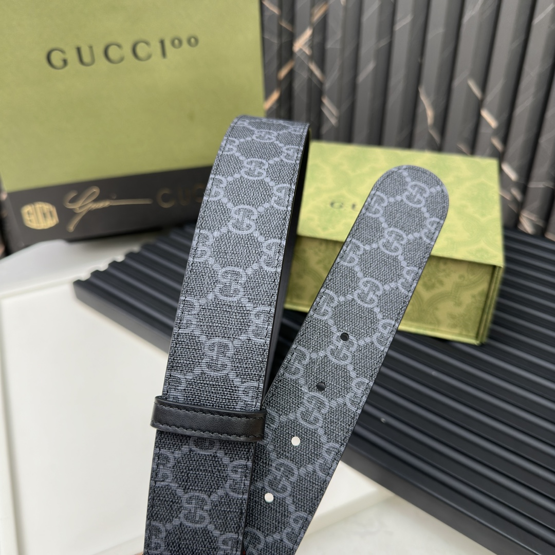 Gucci Basic Belt Canvas Black S-m
