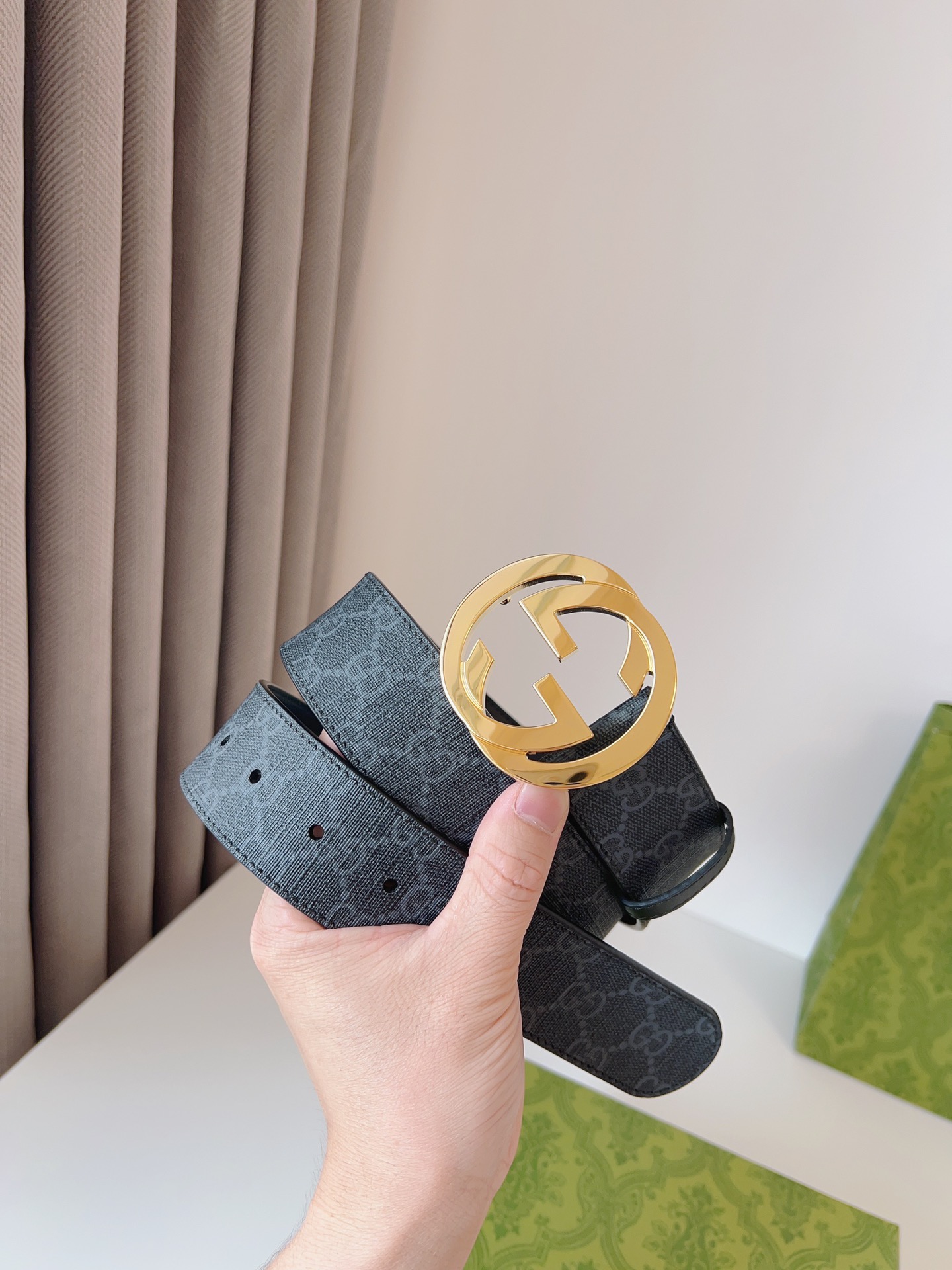 Gucci Leather Belt Canvas S-m