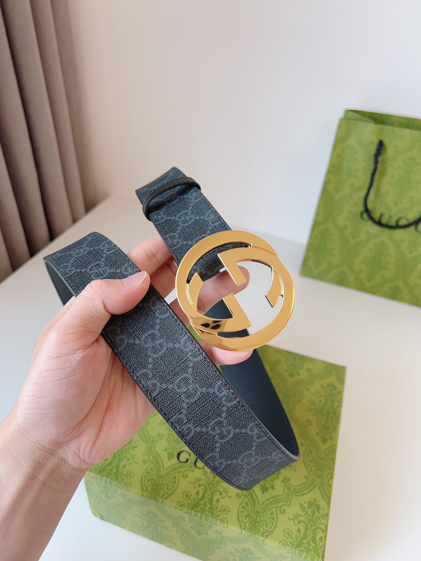 Gucci Leather Belt Canvas S-m