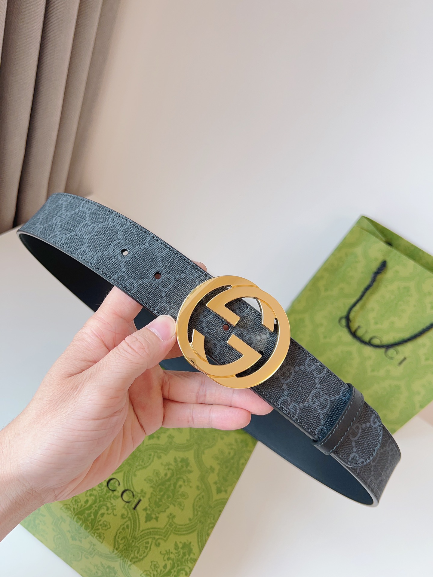 Gucci Leather Belt Canvas S-m