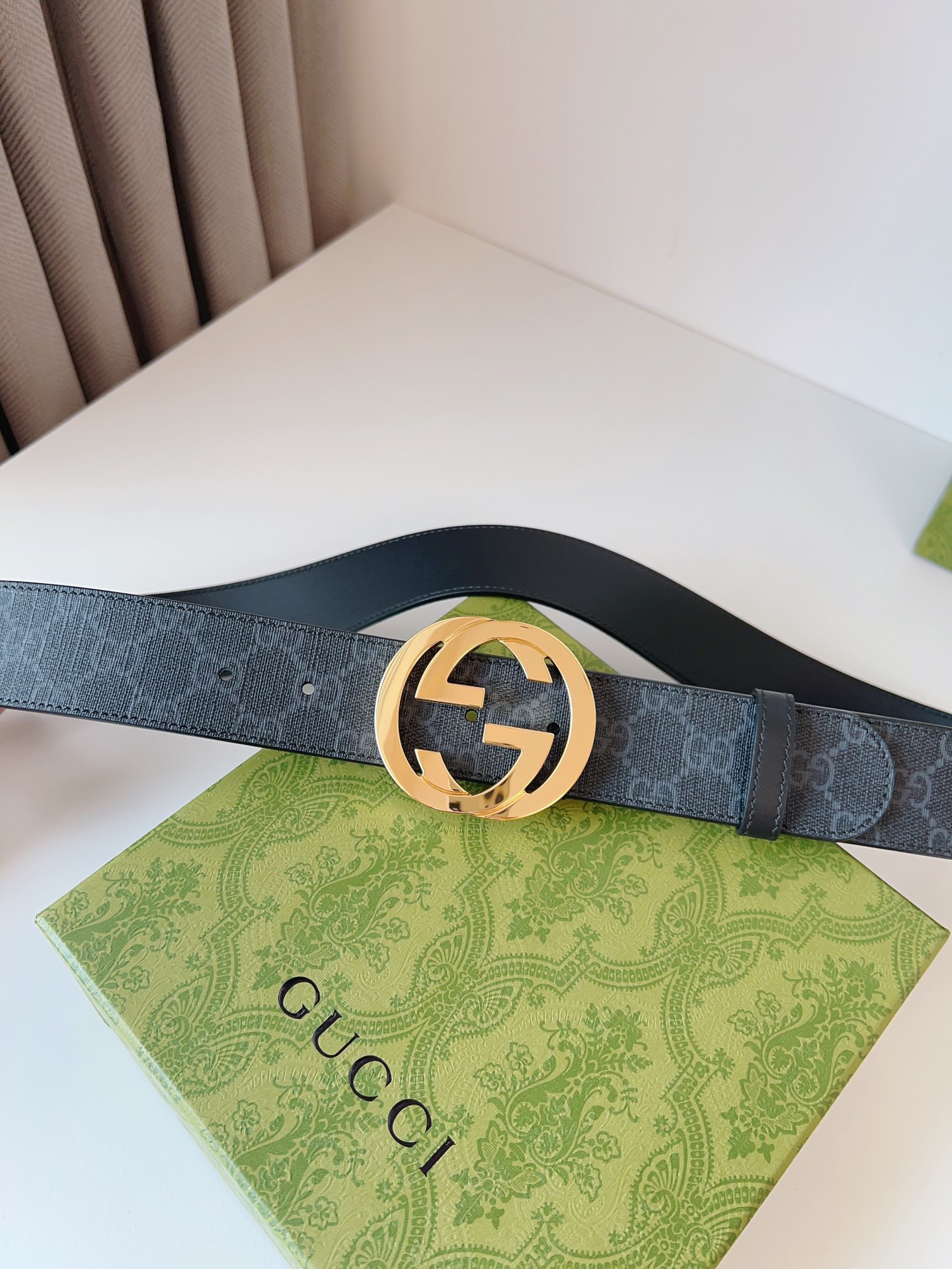 Gucci Leather Belt Canvas S-m