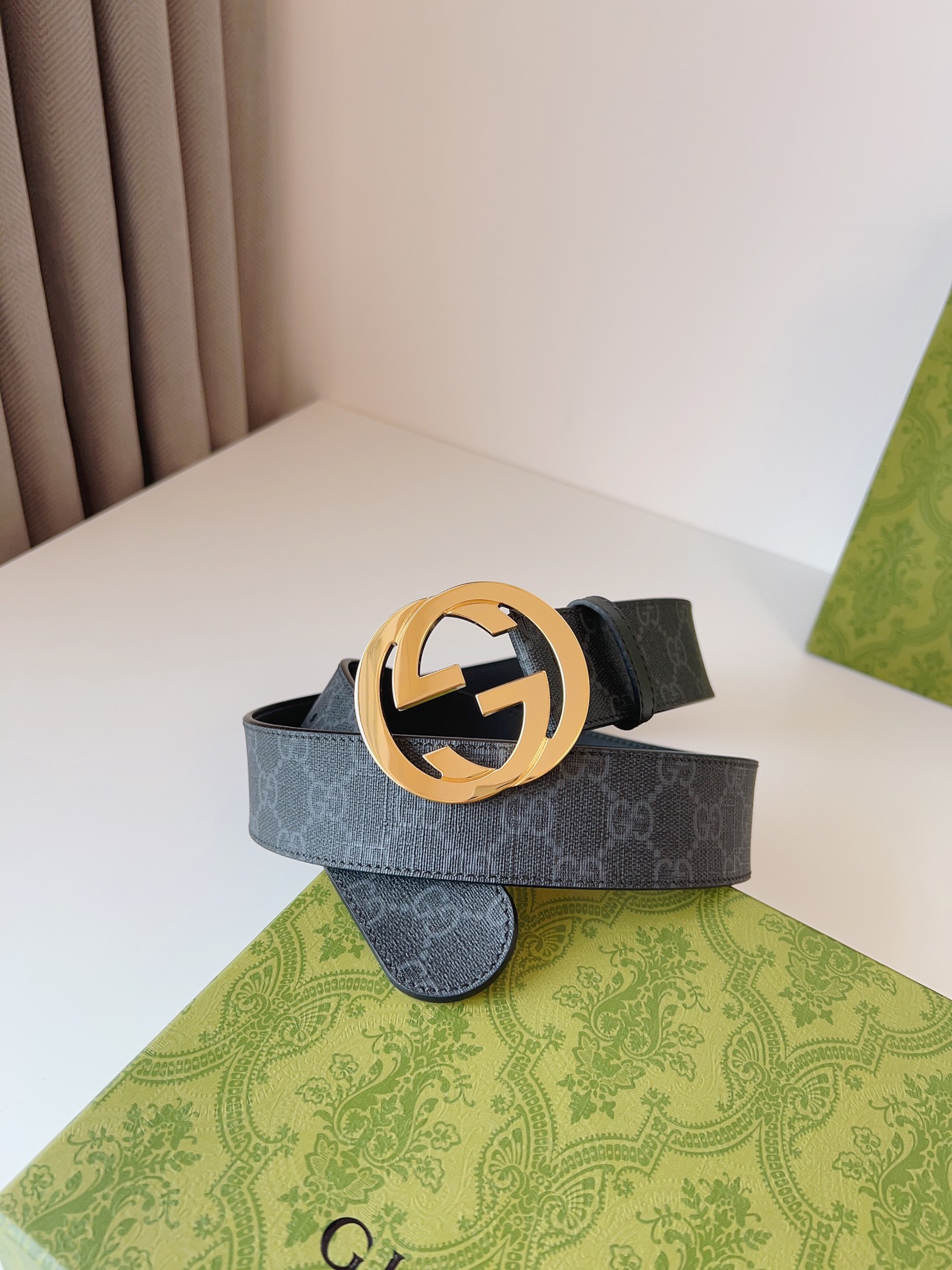 Gucci Leather Belt Canvas S-m