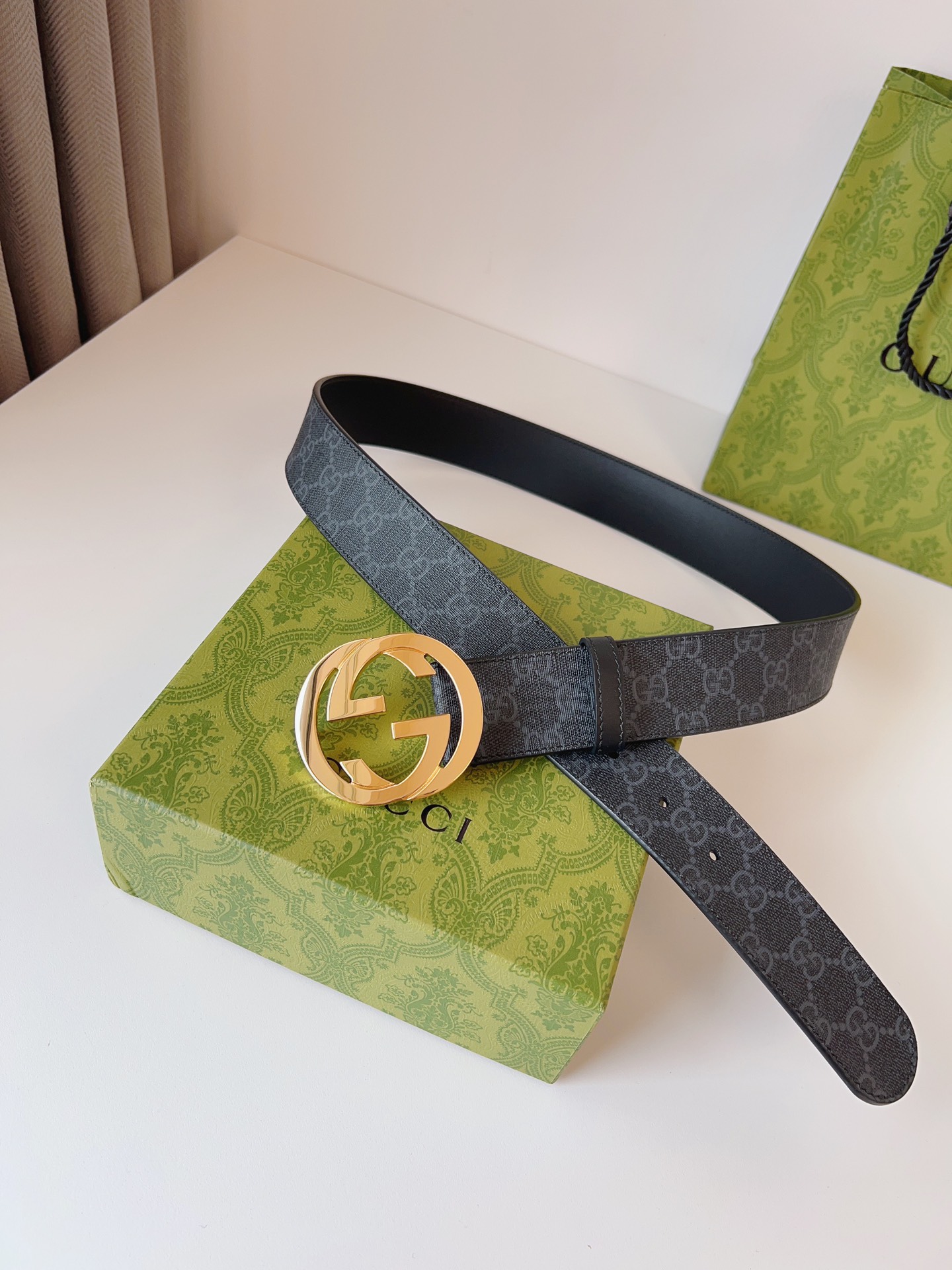 Gucci Leather Belt Canvas S-m