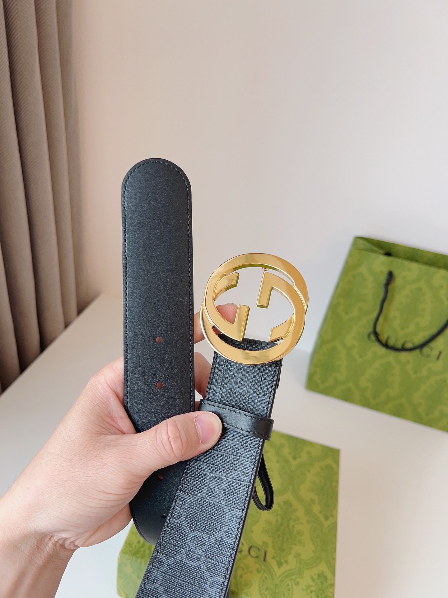 Gucci Leather Belt Canvas S-m