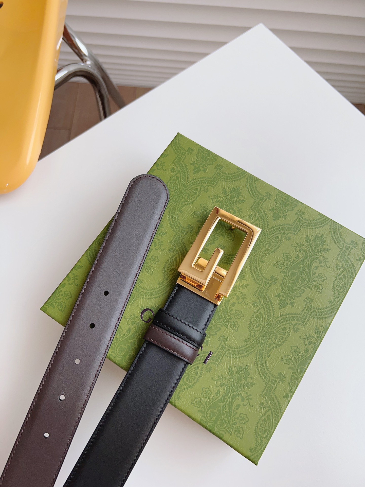 Gucci Leather Belt Cow Leather M