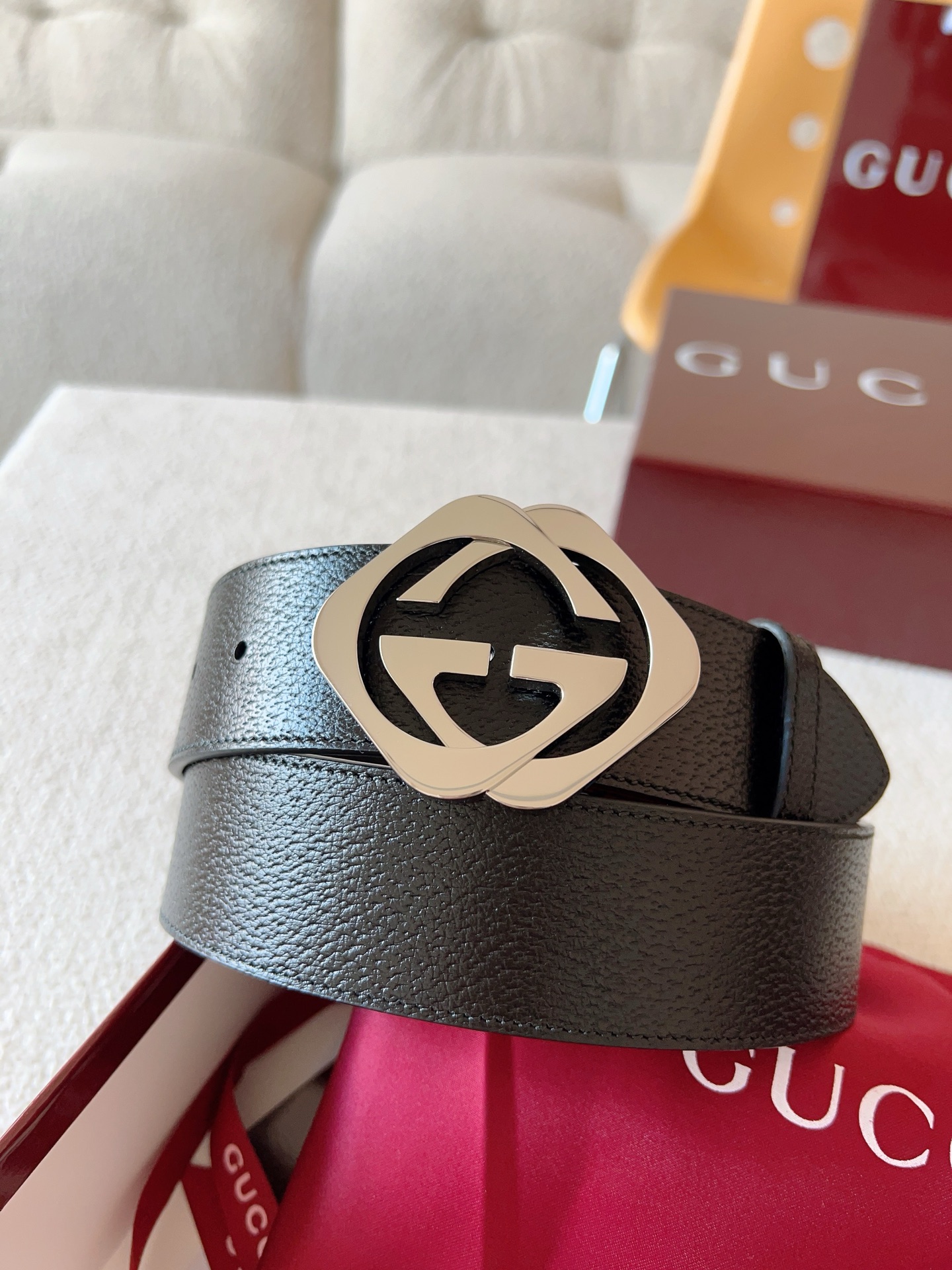 Gucci Leather Belt Cow Leather M