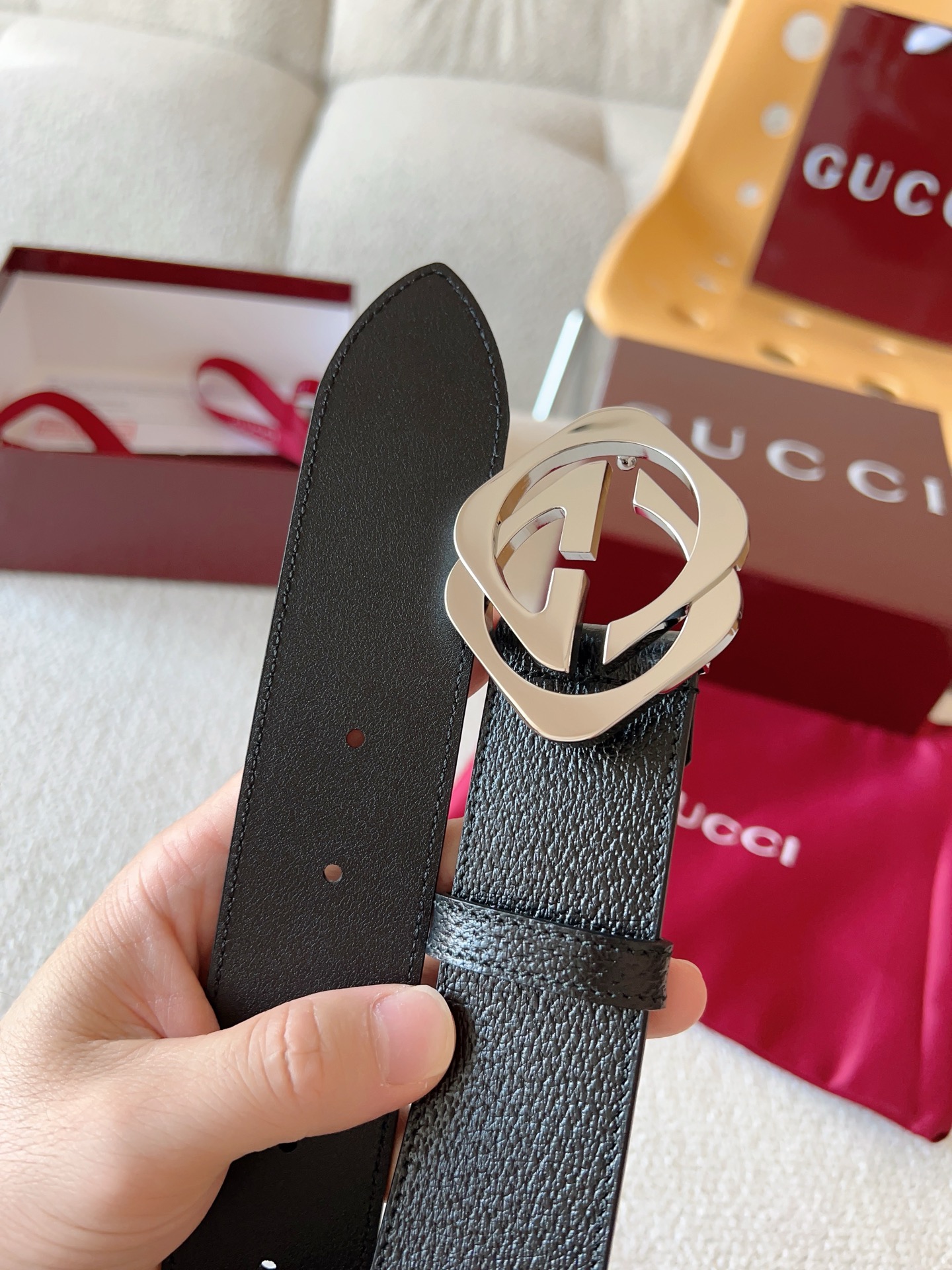 Gucci Leather Belt Cow Leather M