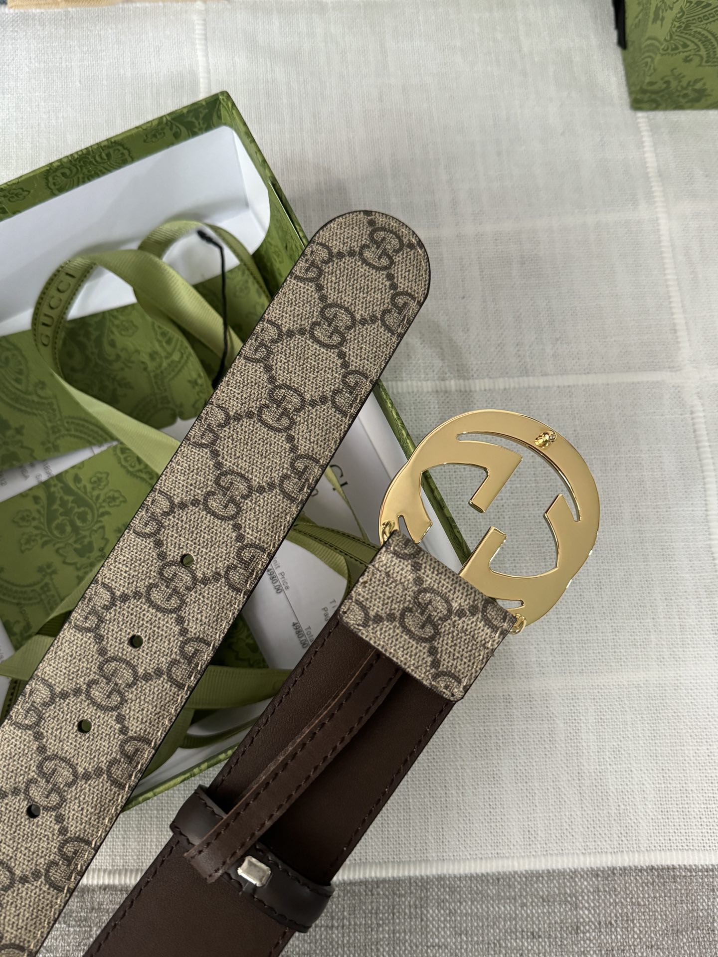 Gucci Male Leather Belt Top Grain Leather Black S-m