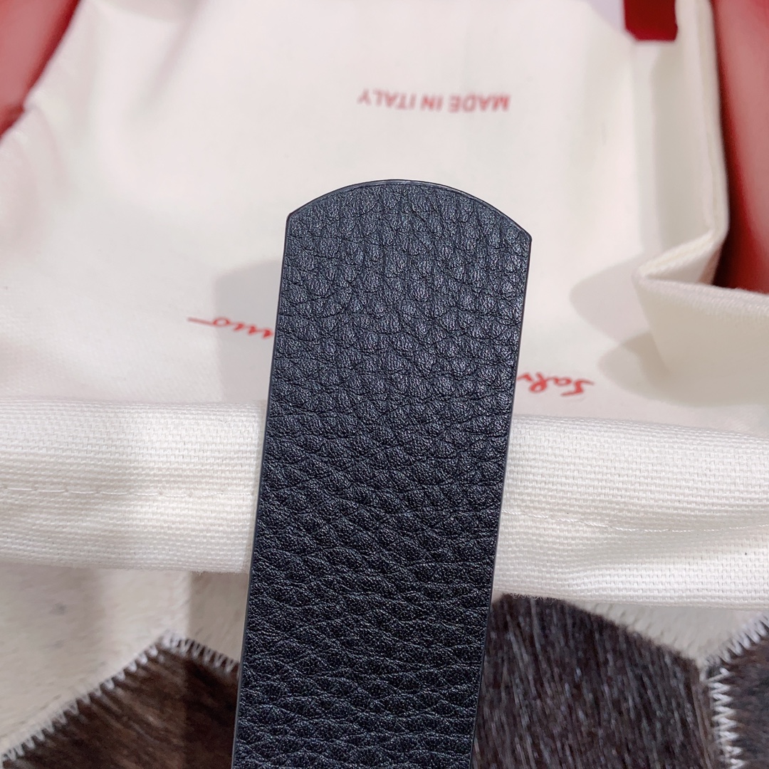 Salvatore Ferragamo Male Leather Belt Top Grain Leather S-m-l