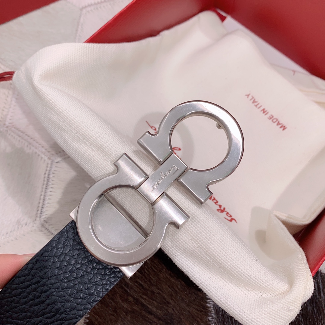 Salvatore Ferragamo Male Leather Belt Top Grain Leather S-m-l