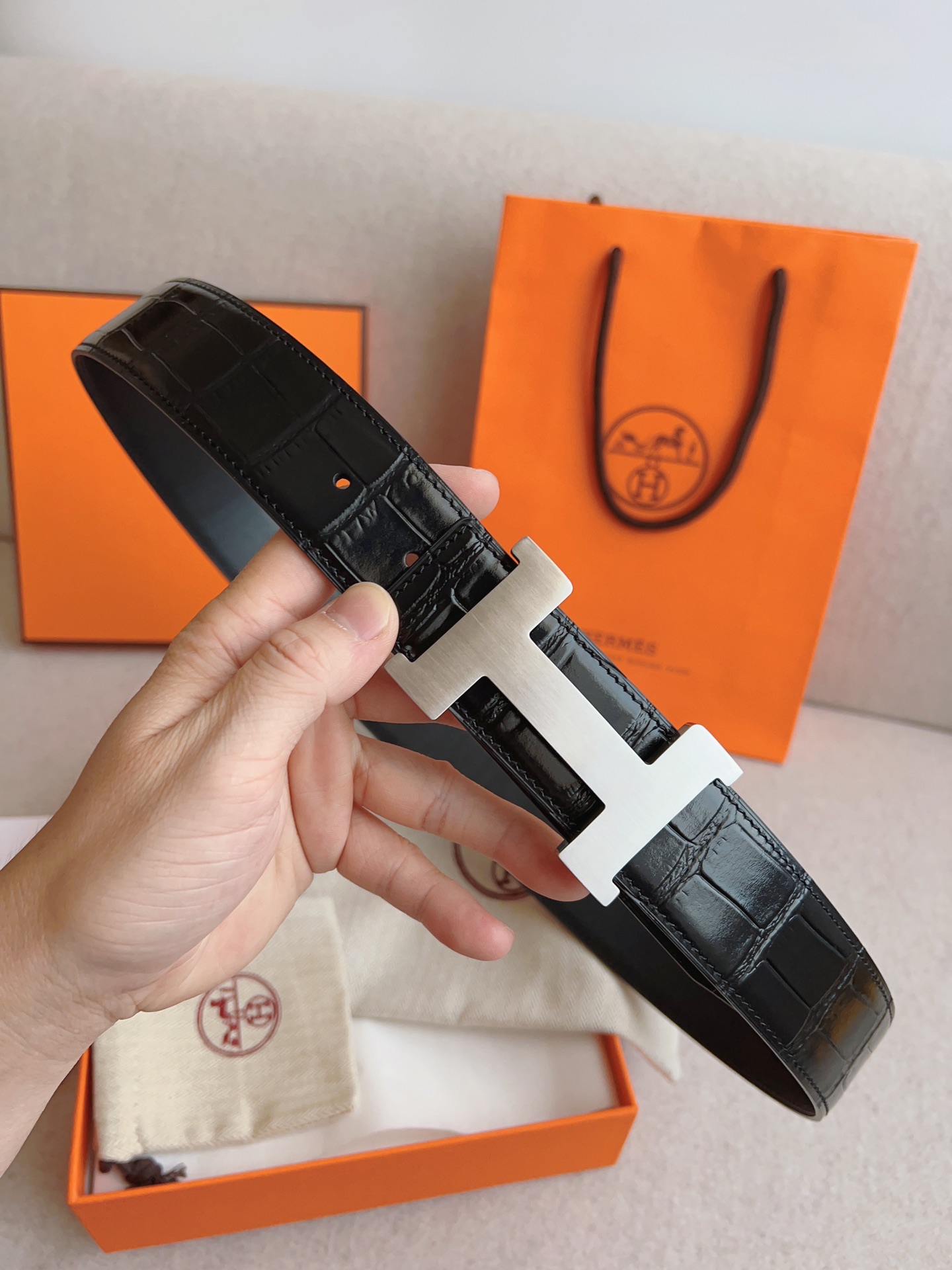 Hermès Leather Belt Cow Leather S-m