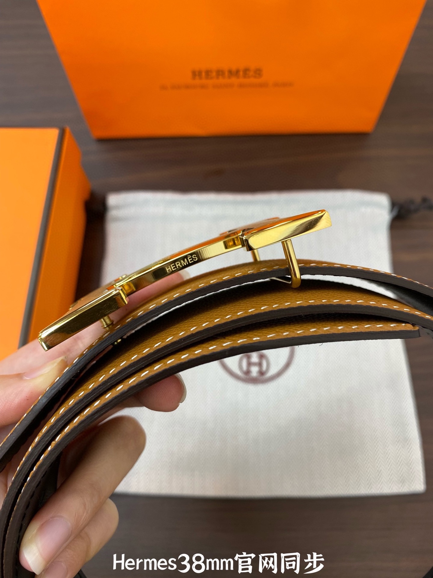 Hermès Male Leather Belt Top Grain Leather M