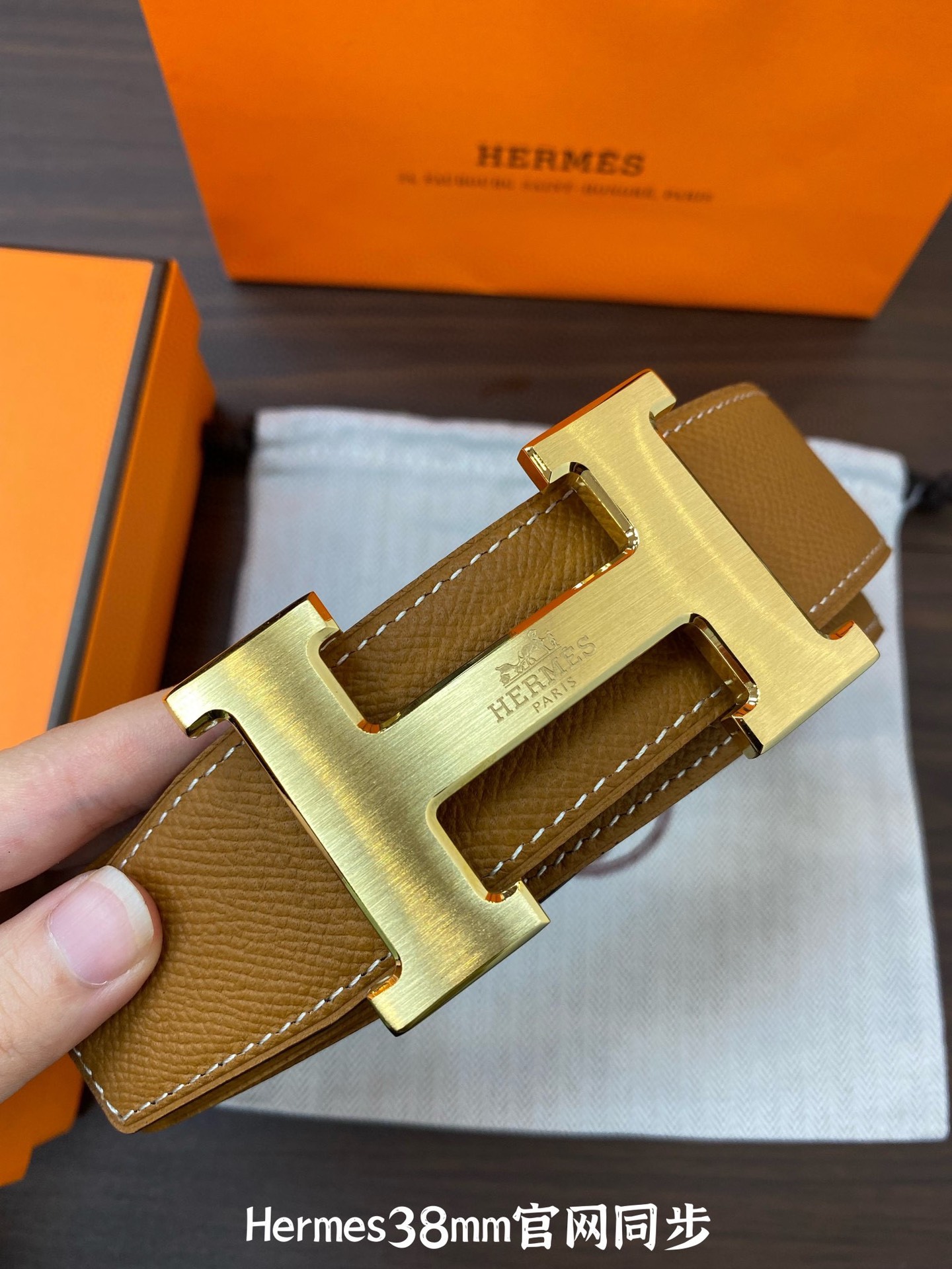 Hermès Male Leather Belt Top Grain Leather M