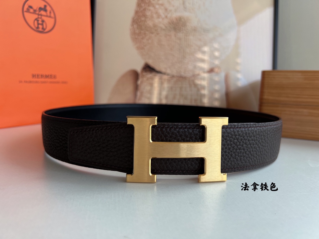 Hermès Male Leather Belt Top Grain Leather S-m