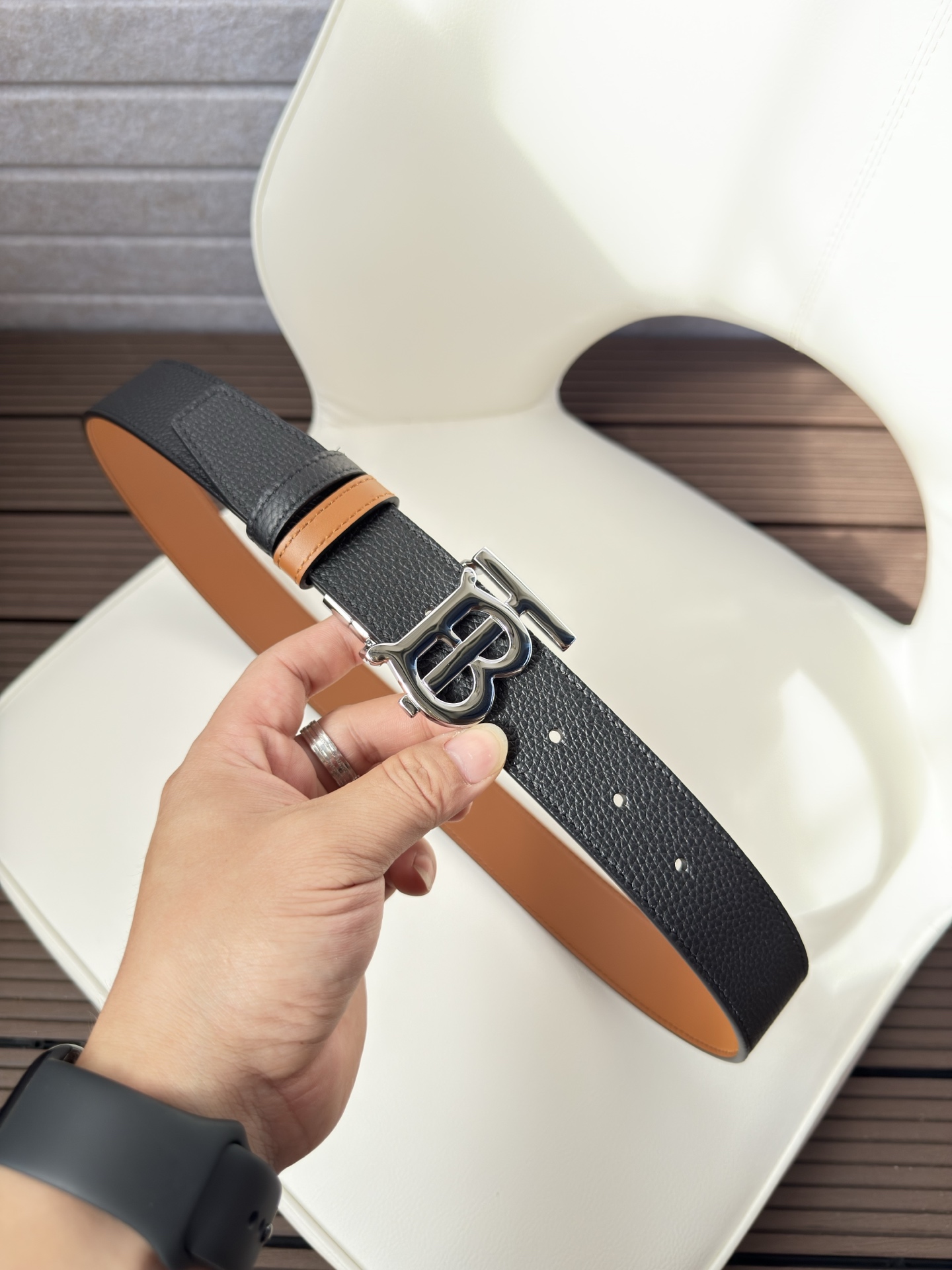 Burberry Basic Belt Top Grain Leather 34mm