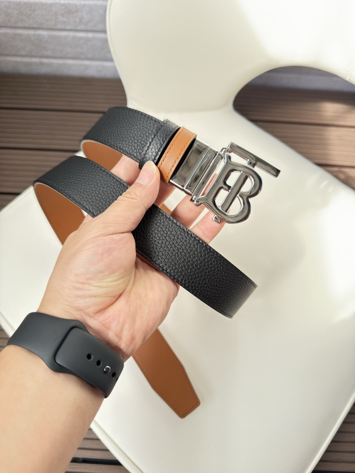 Burberry Basic Belt Top Grain Leather 34mm