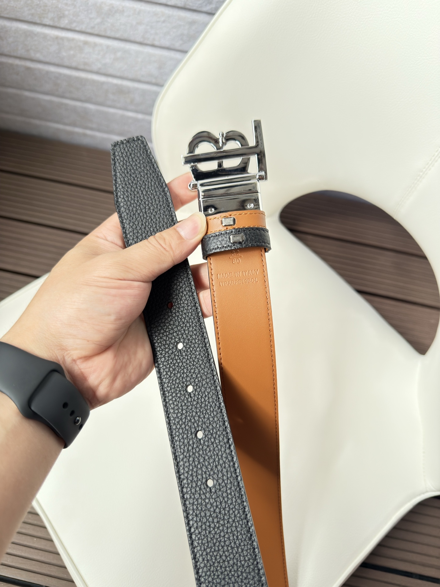 Burberry Basic Belt Top Grain Leather 34mm