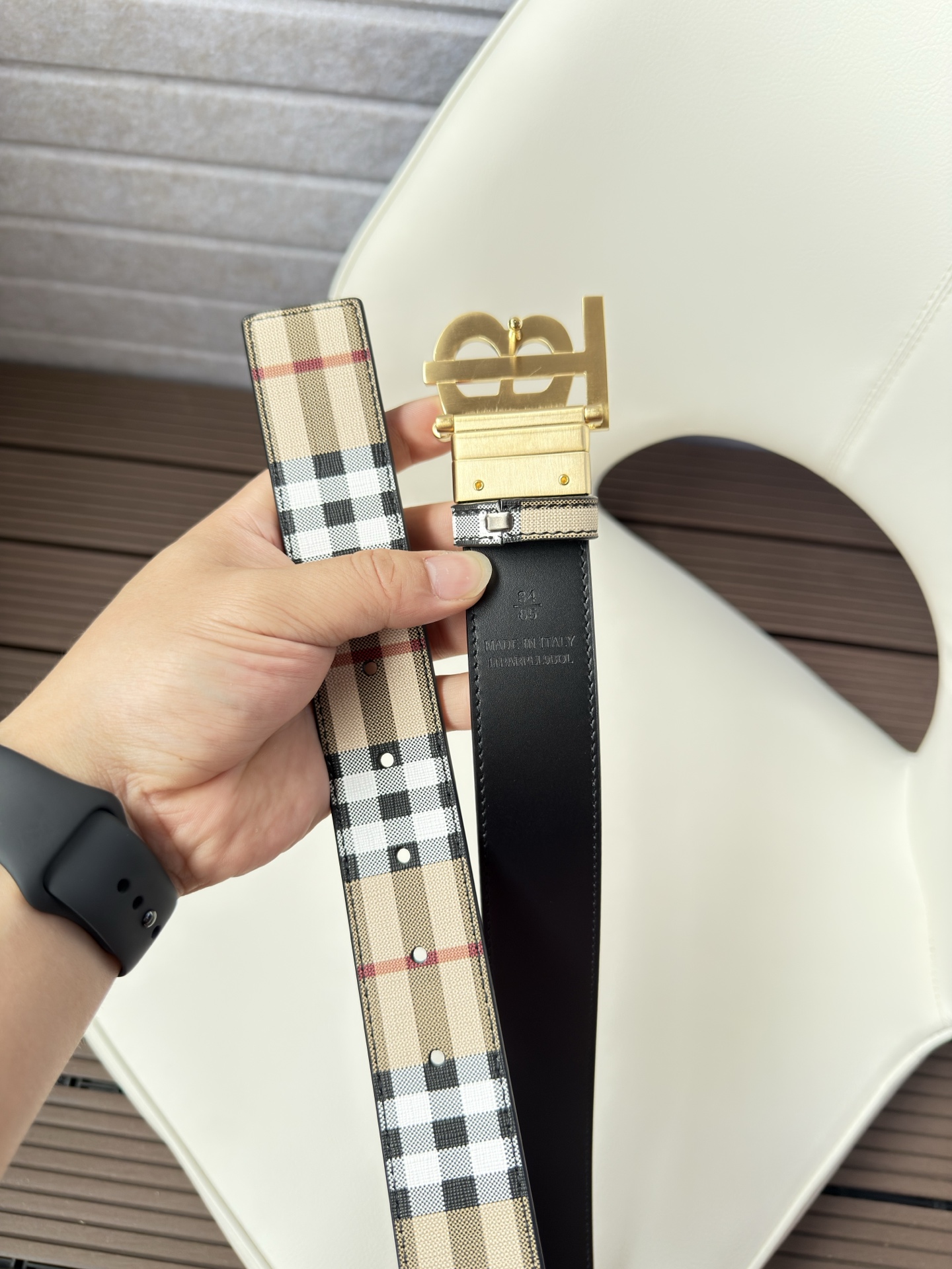 Burberry Basic Belt Top Grain Leather 34mm