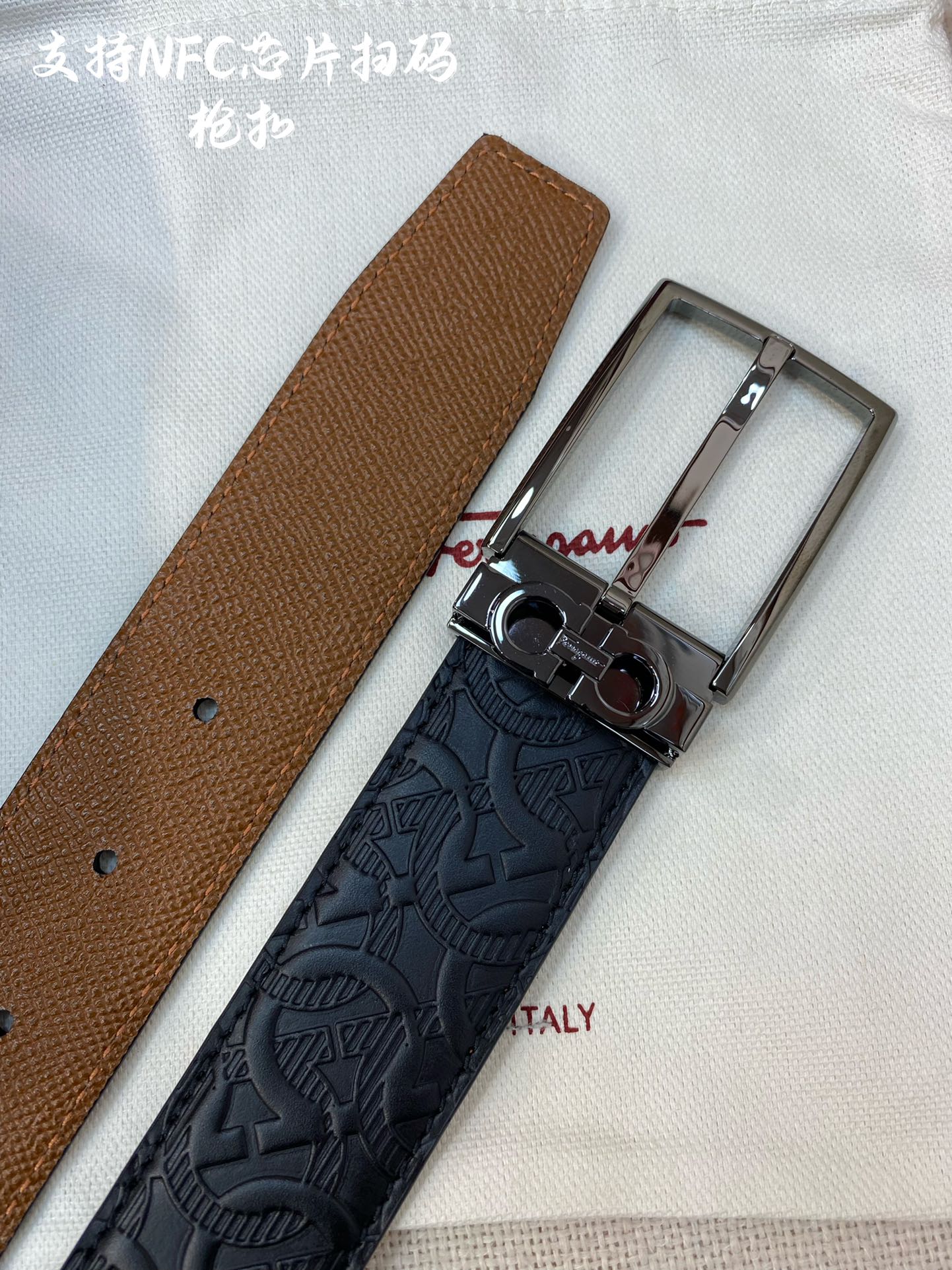 Salvatore Ferragamo Male Leather Belt Cow Leather M