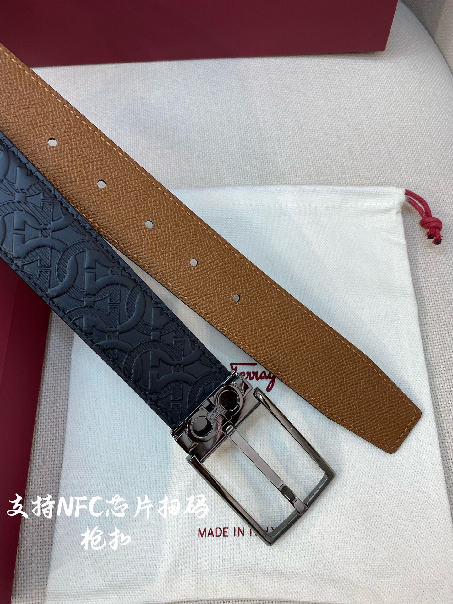 Salvatore Ferragamo Male Leather Belt Cow Leather M