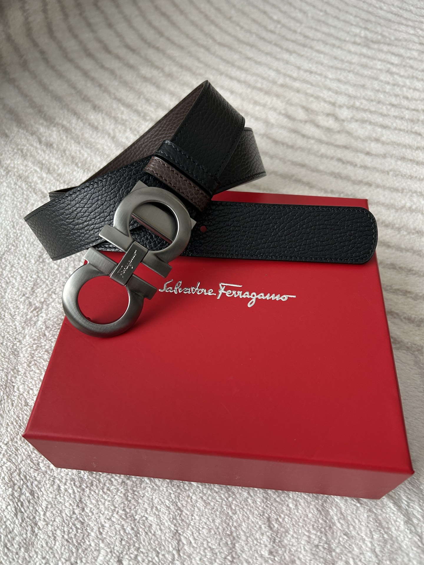 Salvatore Ferragamo Male Basic Belt Coffee M