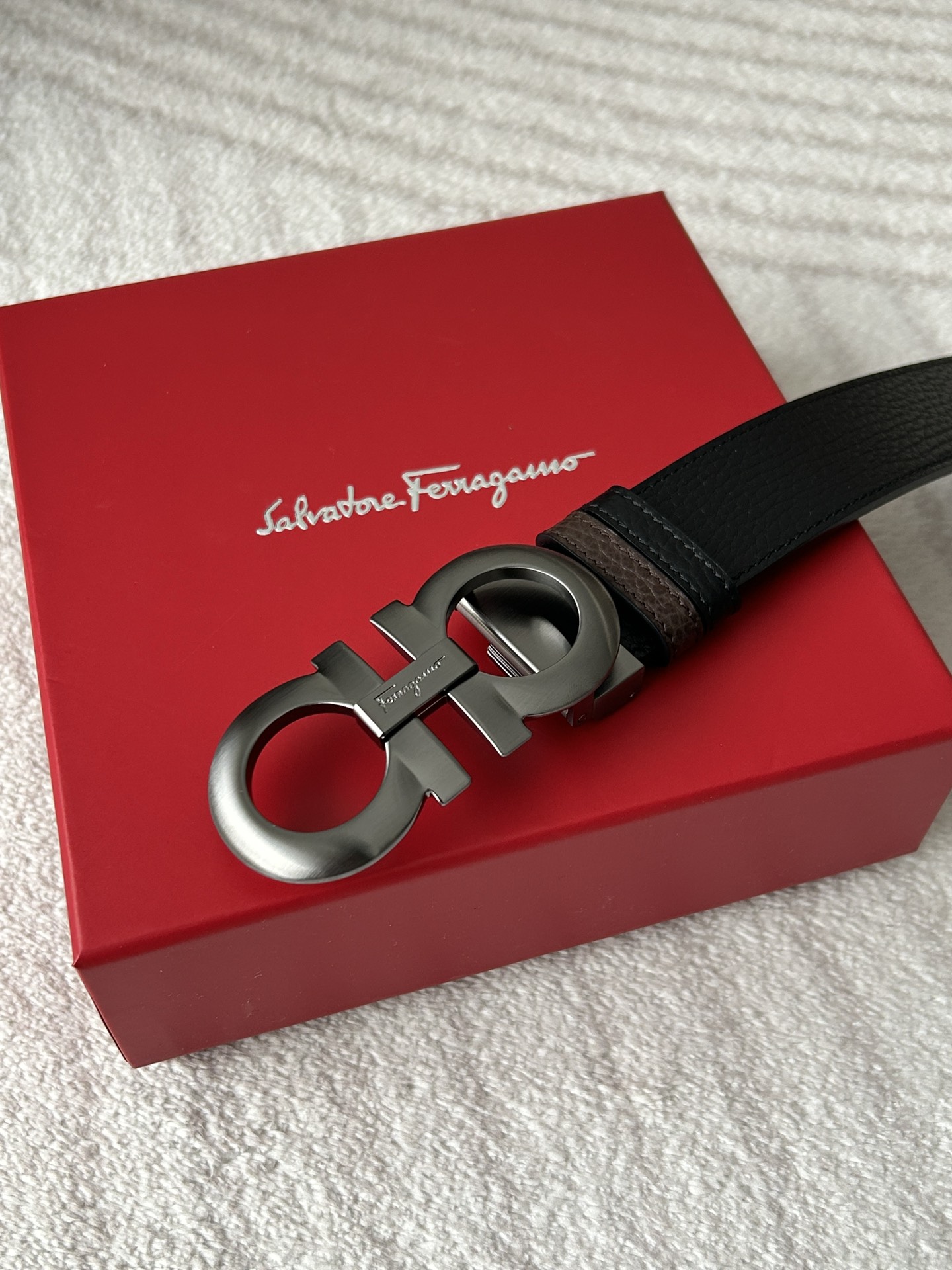 Salvatore Ferragamo Male Basic Belt Coffee M