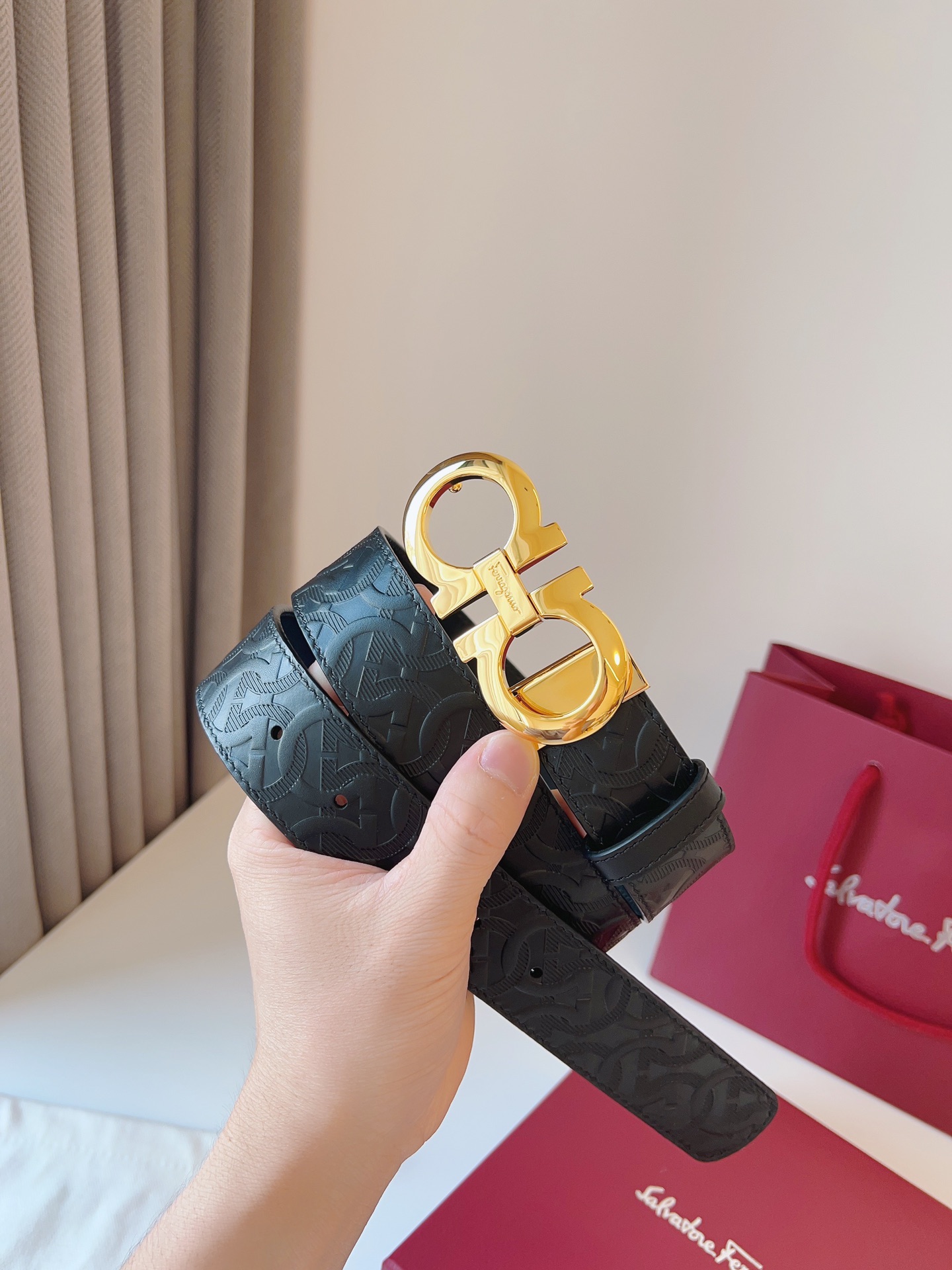 Salvatore Ferragamo Leather Belt 35mm-m