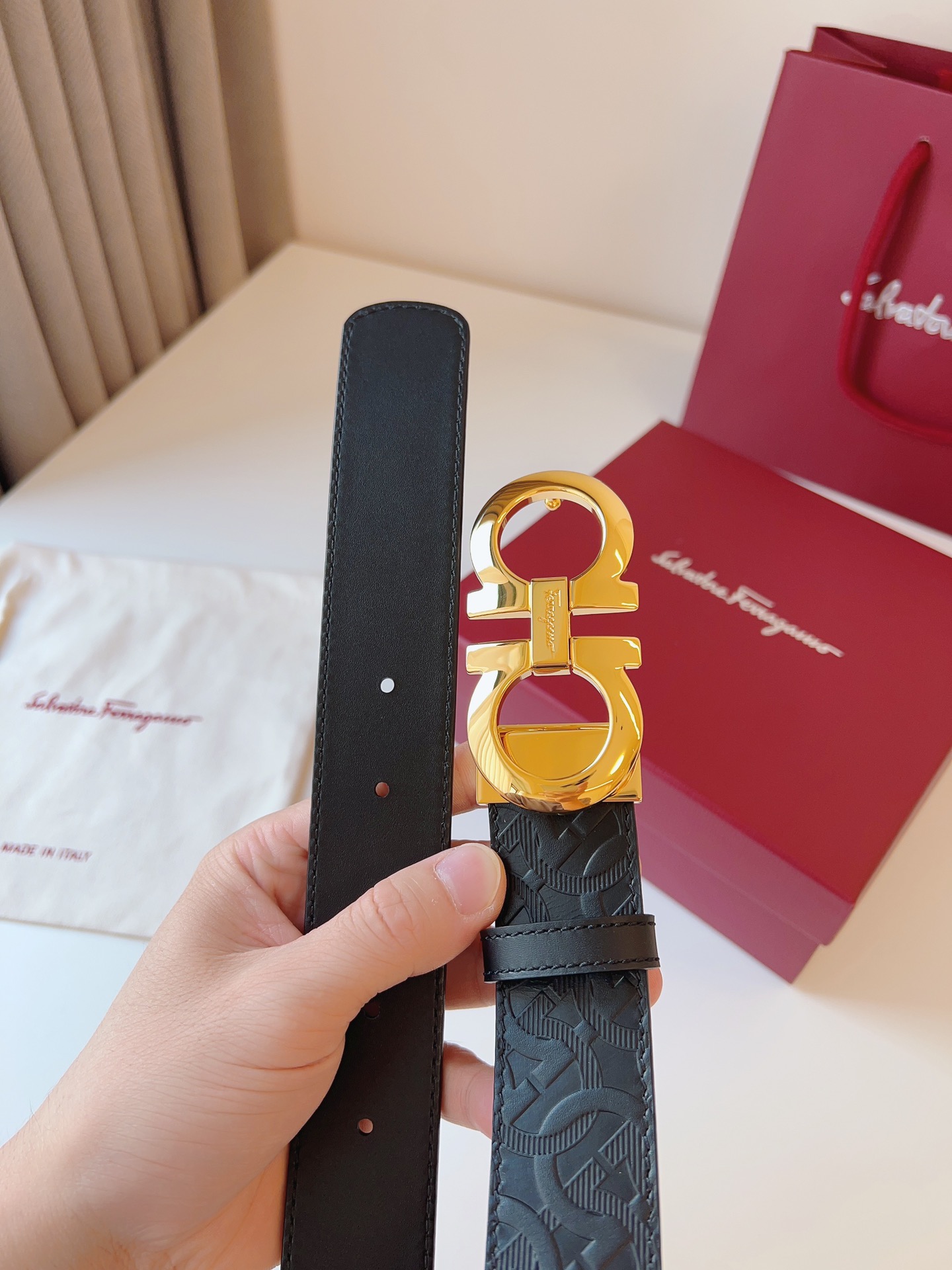 Salvatore Ferragamo Leather Belt 35mm-m