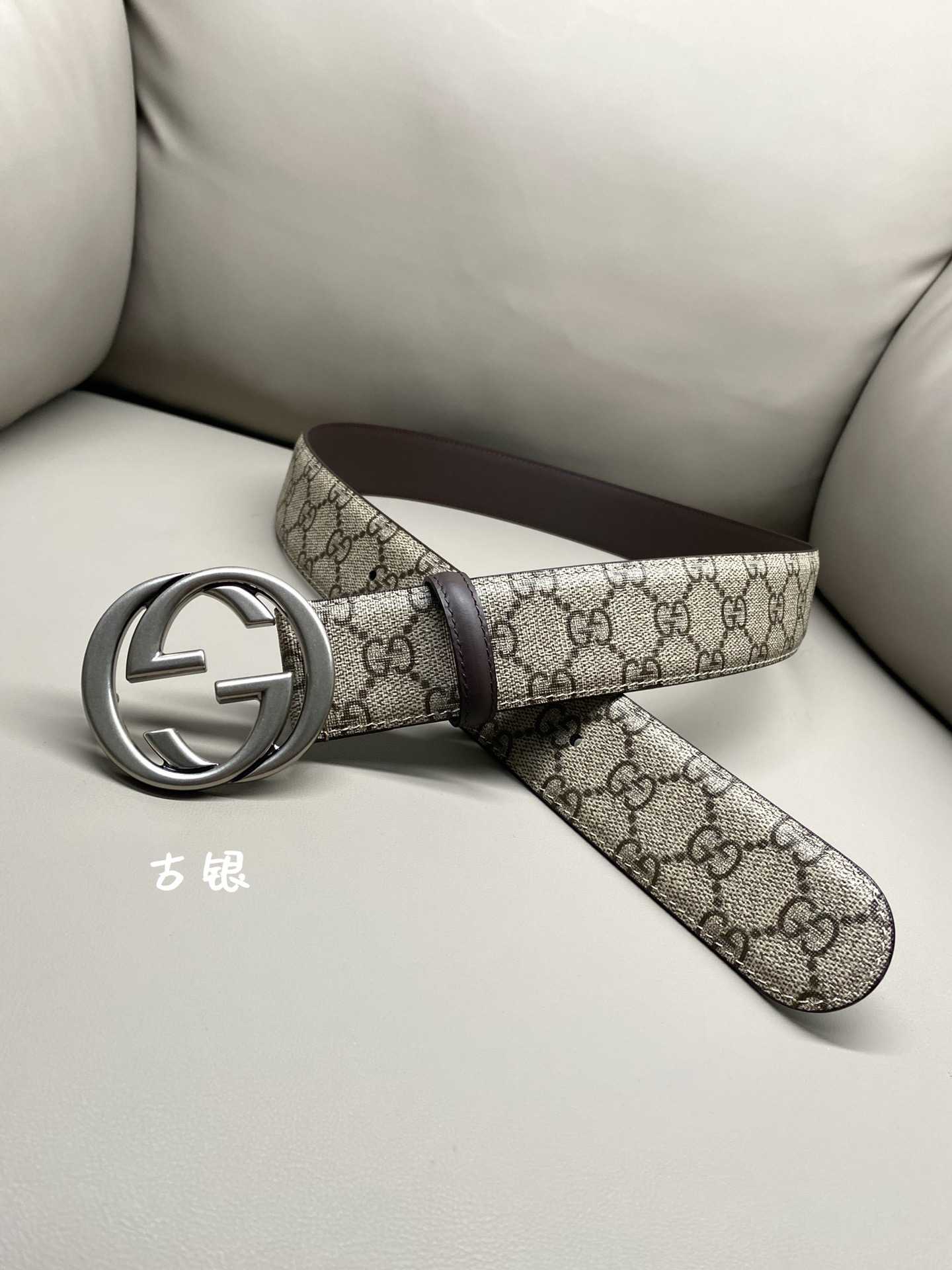 Gucci Basic Belt Canvas Gold S-m