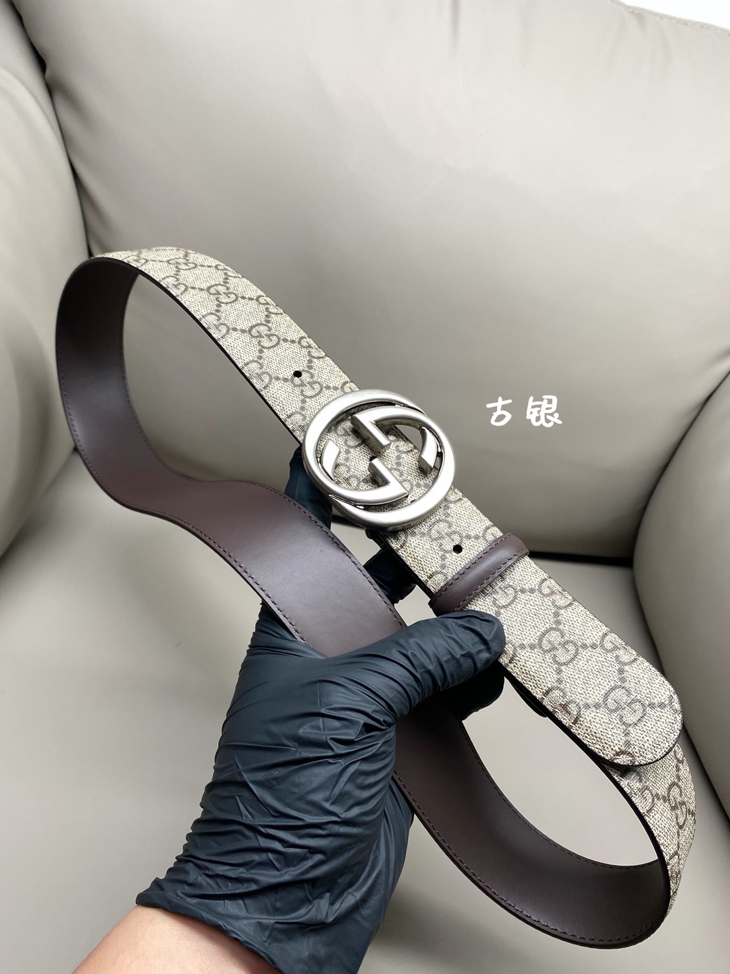 Gucci Basic Belt Canvas Gold S-m