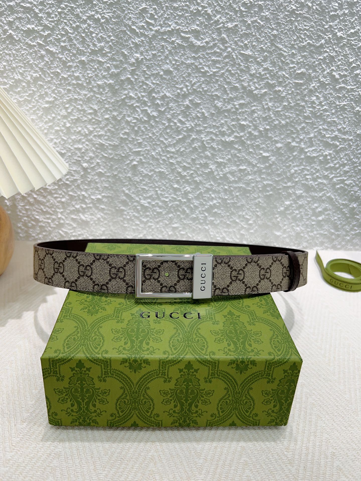 Gucci Basic Belt Canvas Beige S-m