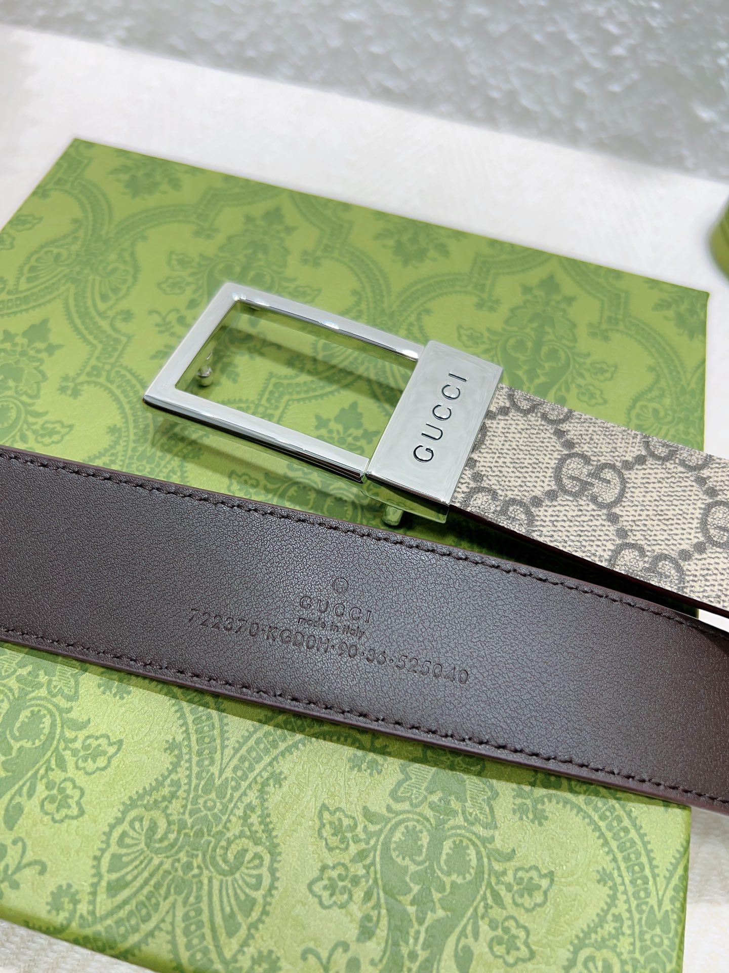 Gucci Basic Belt Canvas Beige S-m