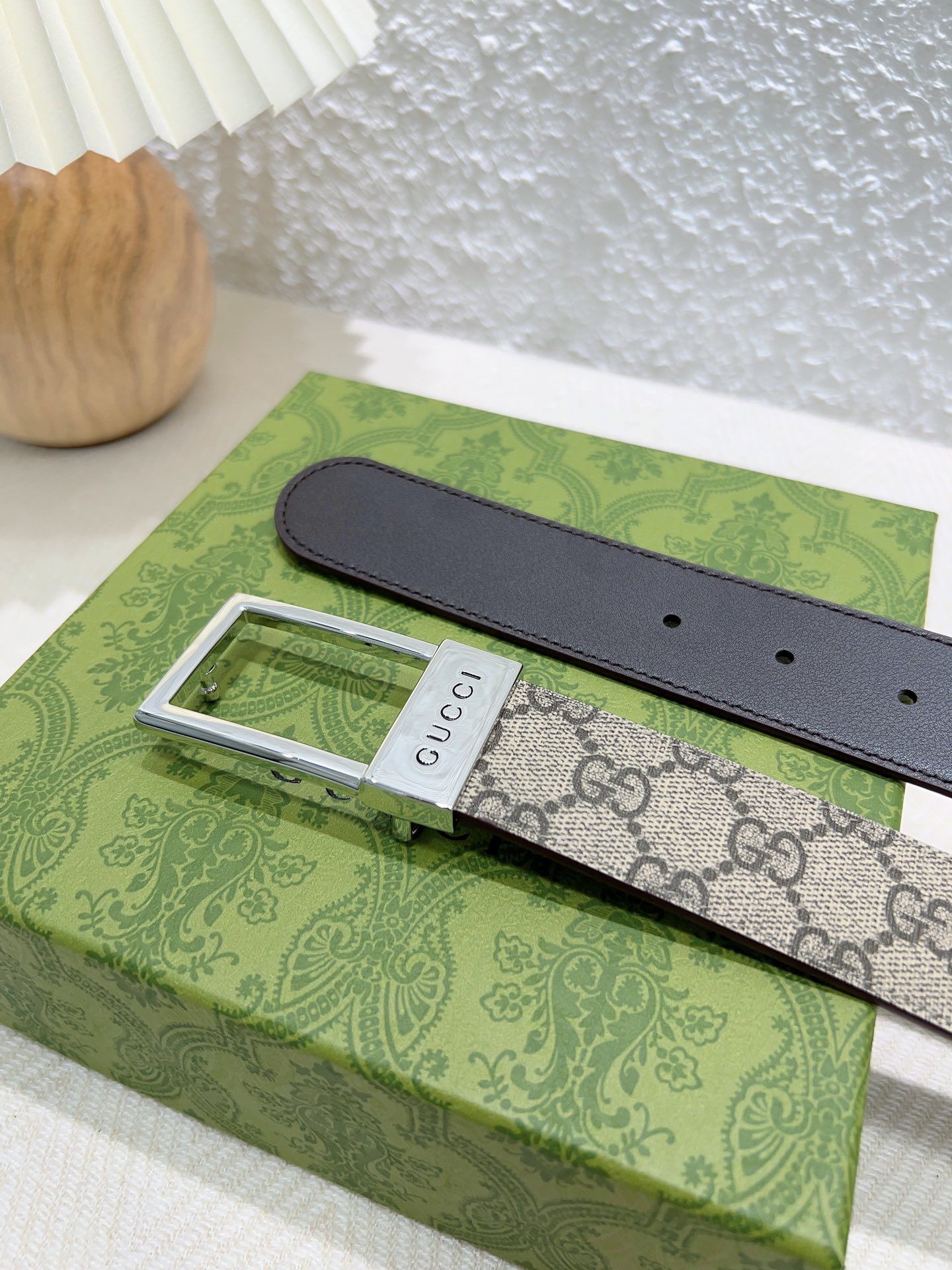 Gucci Basic Belt Canvas Beige S-m