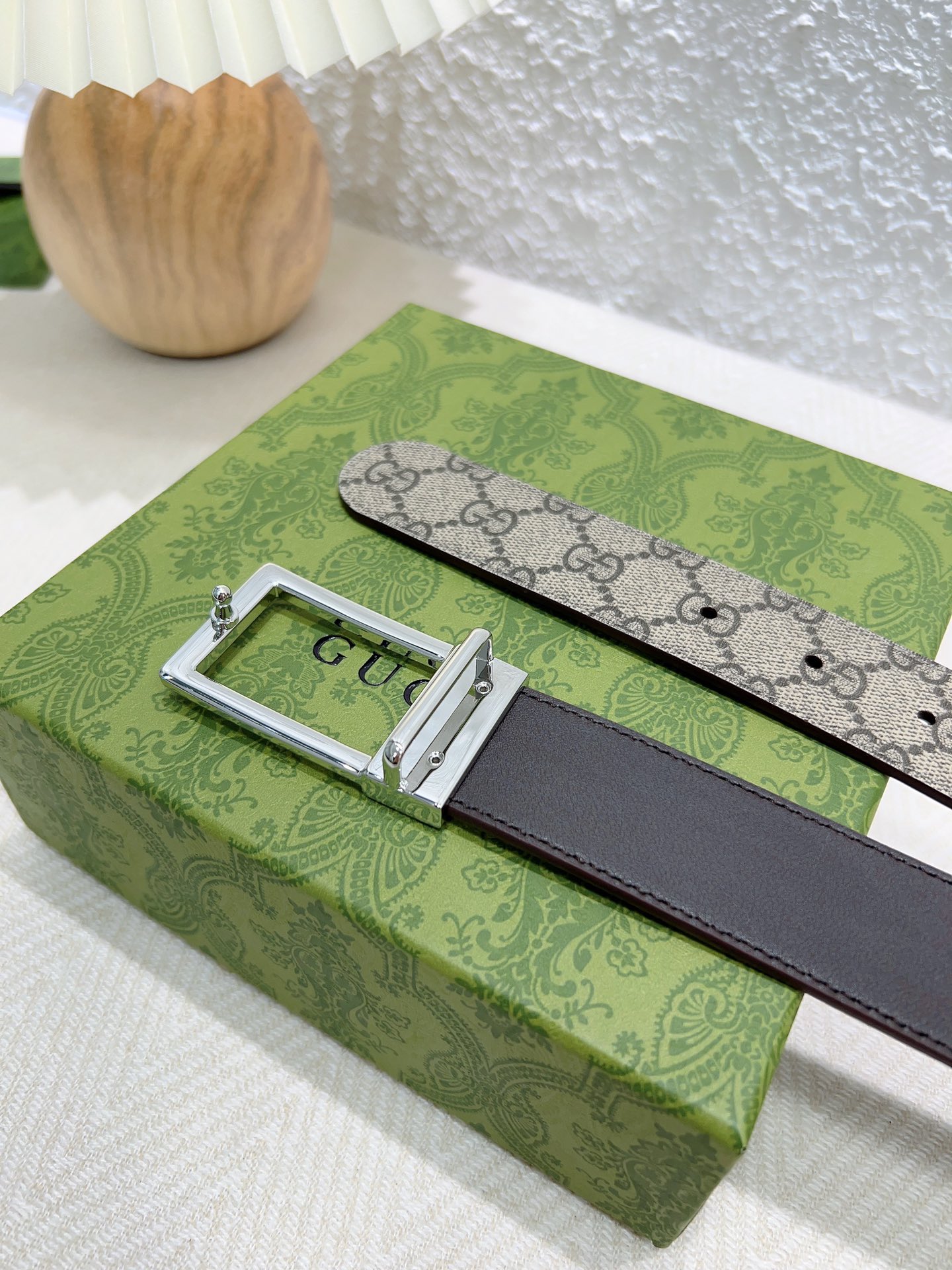 Gucci Basic Belt Canvas Beige S-m