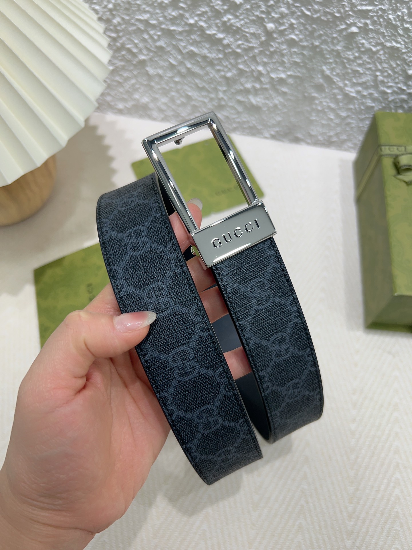 Gucci Basic Belt Canvas Beige S-m