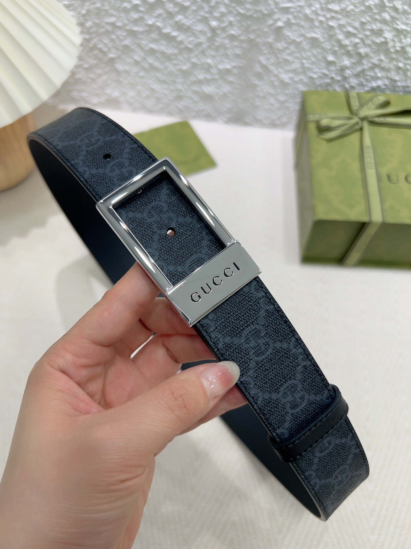 Gucci Basic Belt Canvas Beige S-m