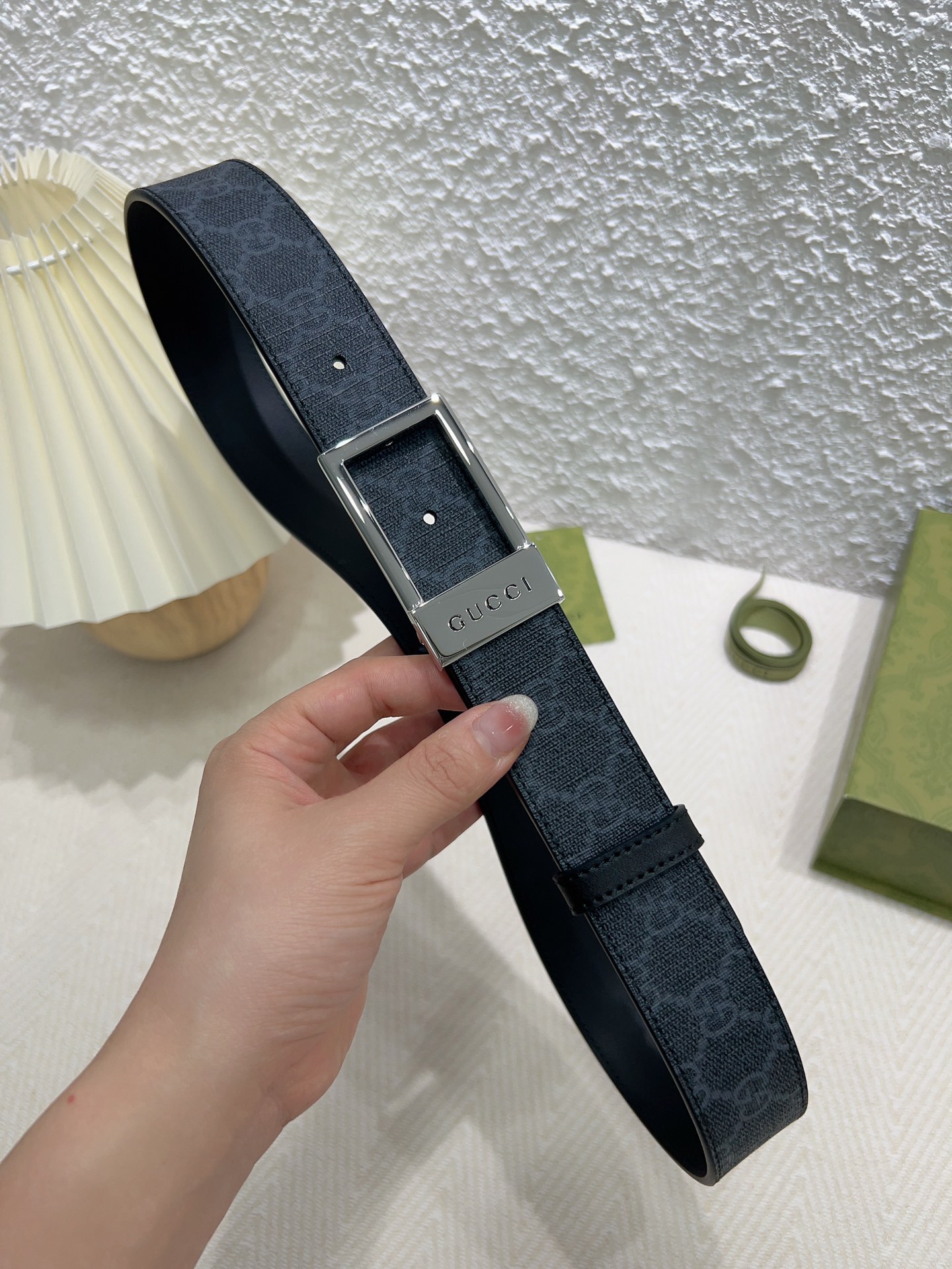 Gucci Basic Belt Canvas Beige S-m